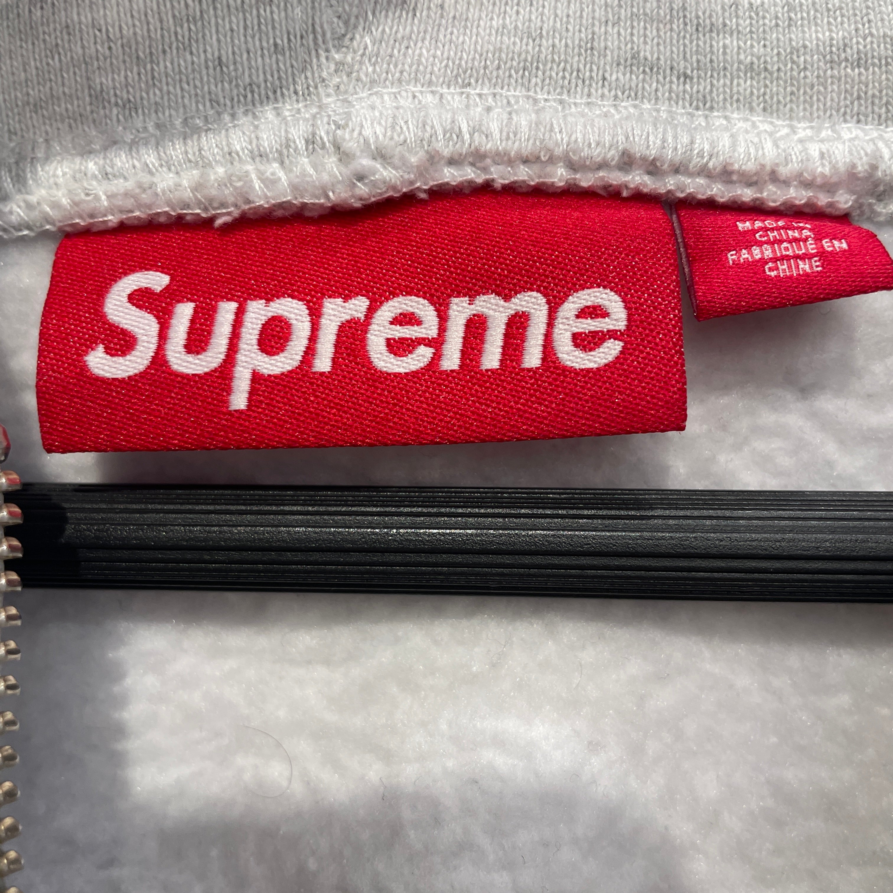 Supreme/Zip Up Hoodie/XXL/Cotton/GRY/SUPREM LOGO ZIP UP view 3