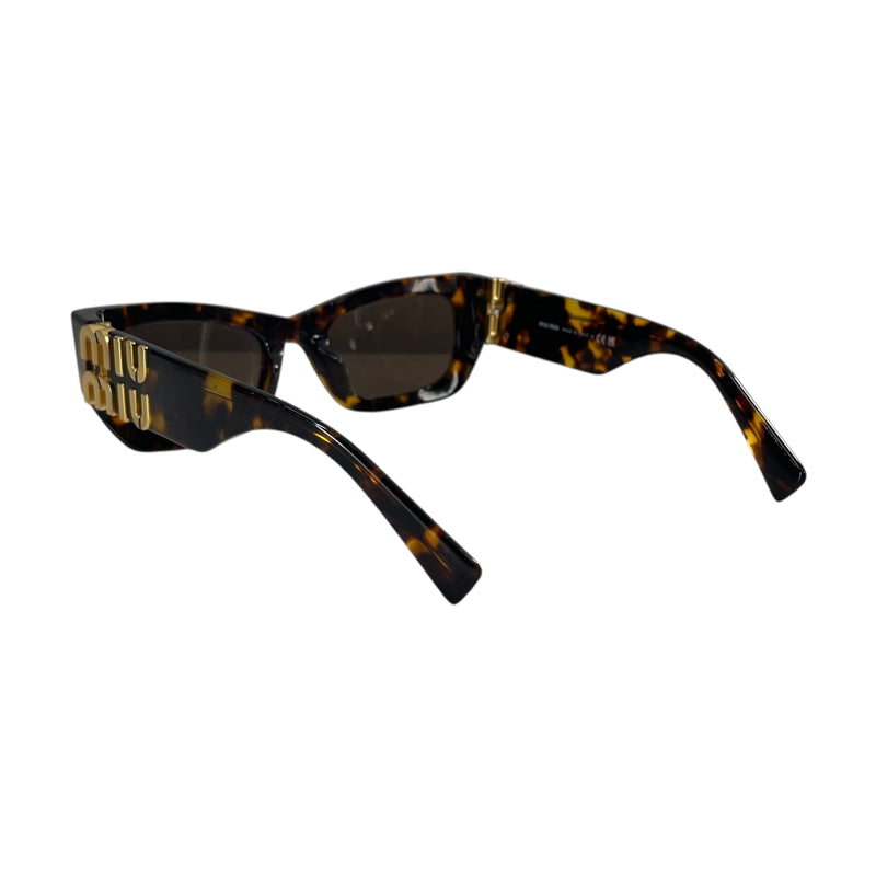 MIU MIU/Sunglasses/Tortoiseshell Pattern/BRW/DBLE GLD LOGO ON SIDE