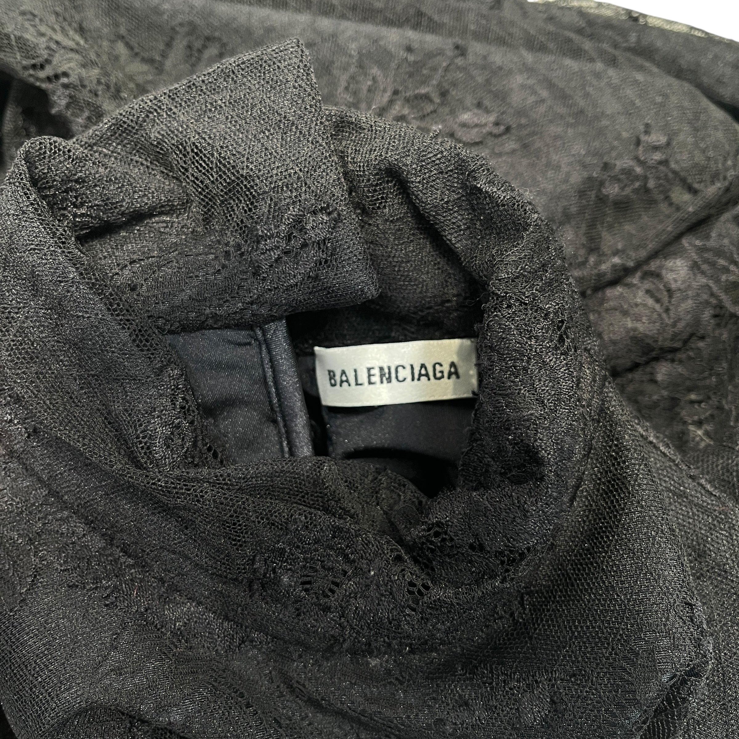 BALENCIAGA/LS Dress/34/Paisley/Cotton/BLK/w/ gloves view 4