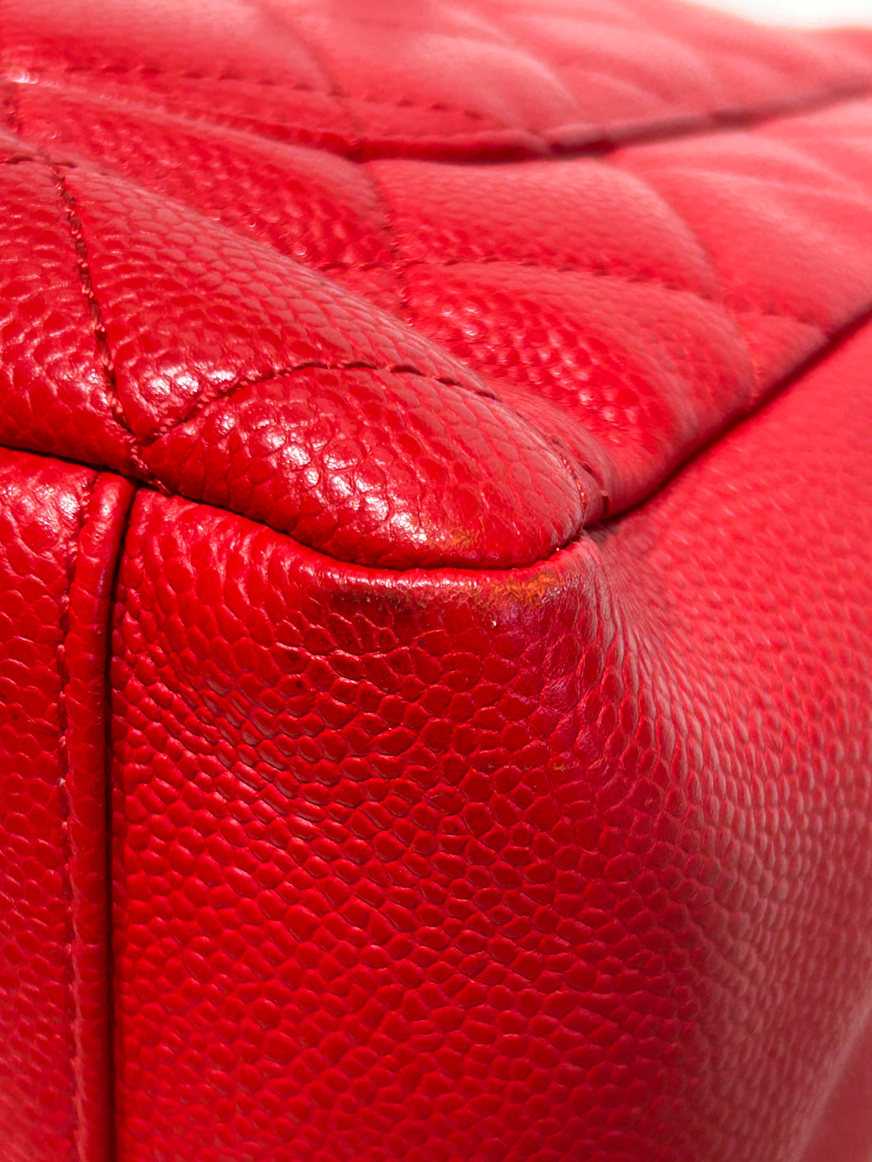 CHANEL/Tote Bag/Leather/RED/GRAND SHOPPING TOTE view 10