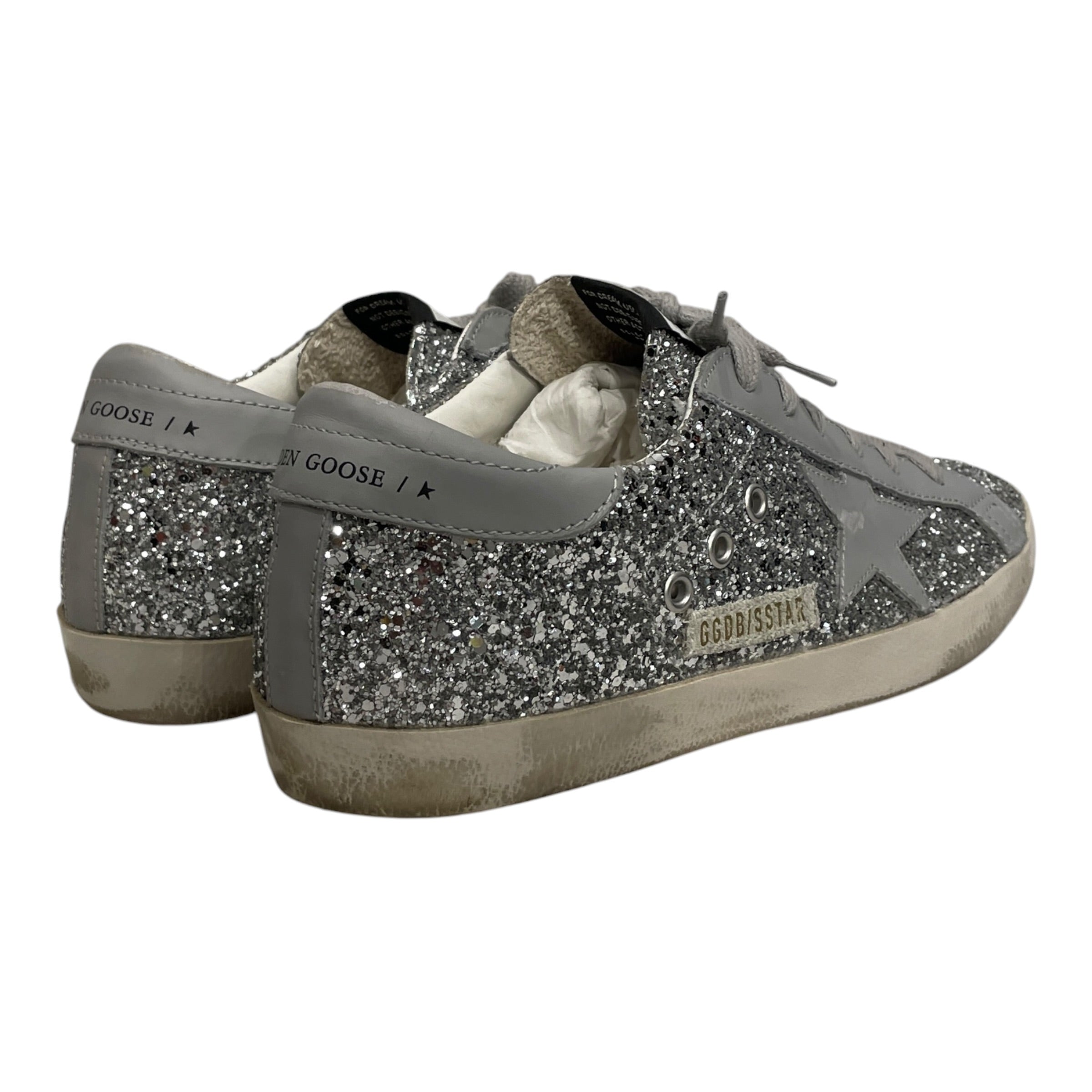 GOLDEN GOOSE/Low-Sneakers/EU 40/Suede/SLV/SUPERSTAR TRAINERS GLITTER view 2