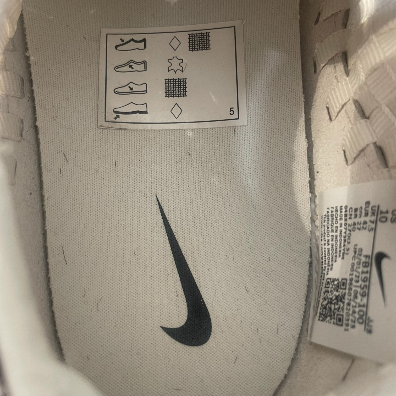 NIKE/AIR FOOTSCAPE WOVEN/Low-Sneakers/US 10/Animal Pattern/Fake Fur/MLT/Straight Tip/FB1959-100 view 3