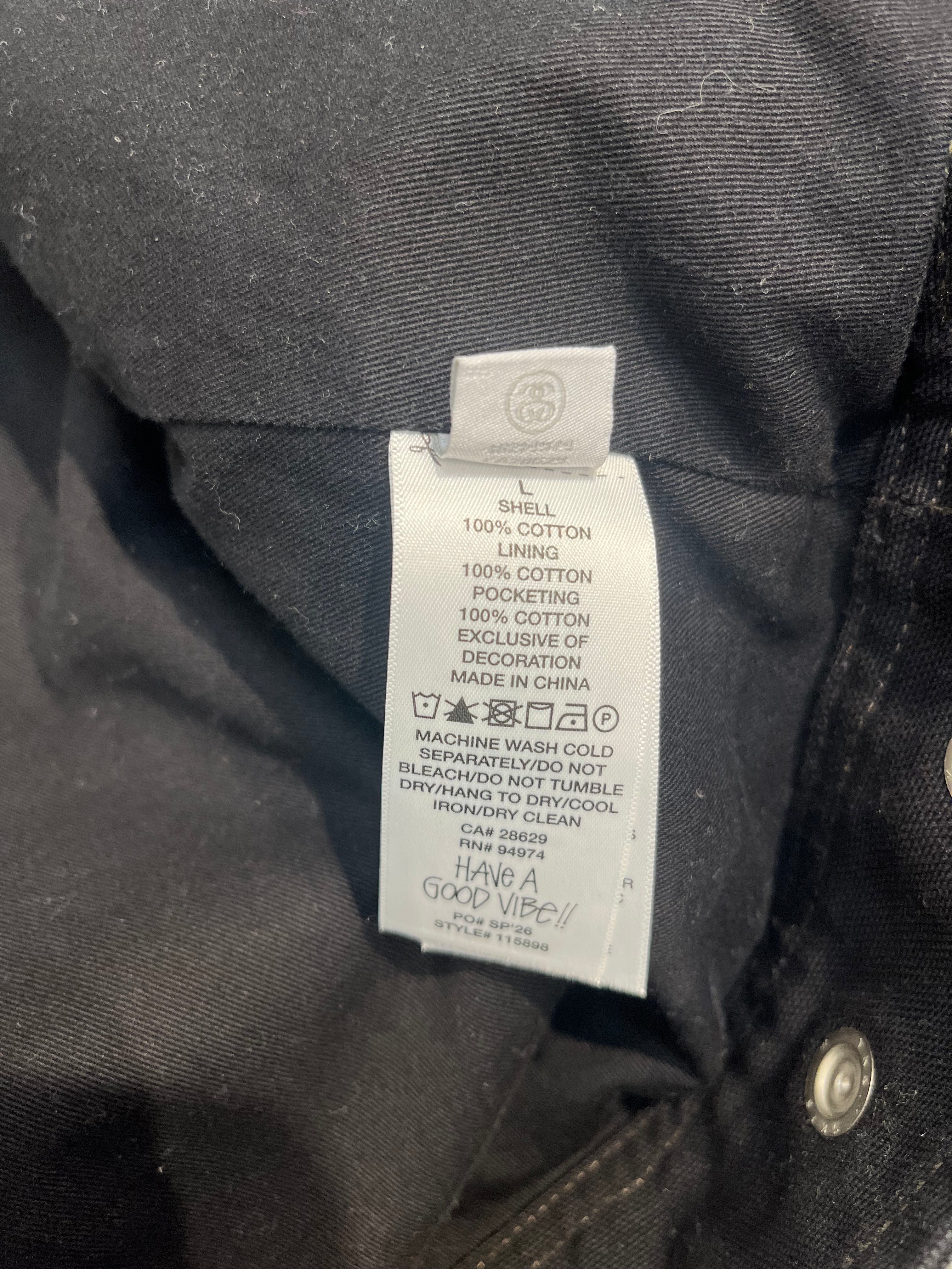 STUSSY/Jacket/L/BLK/SS26 COLLARED WORK JKT view 4