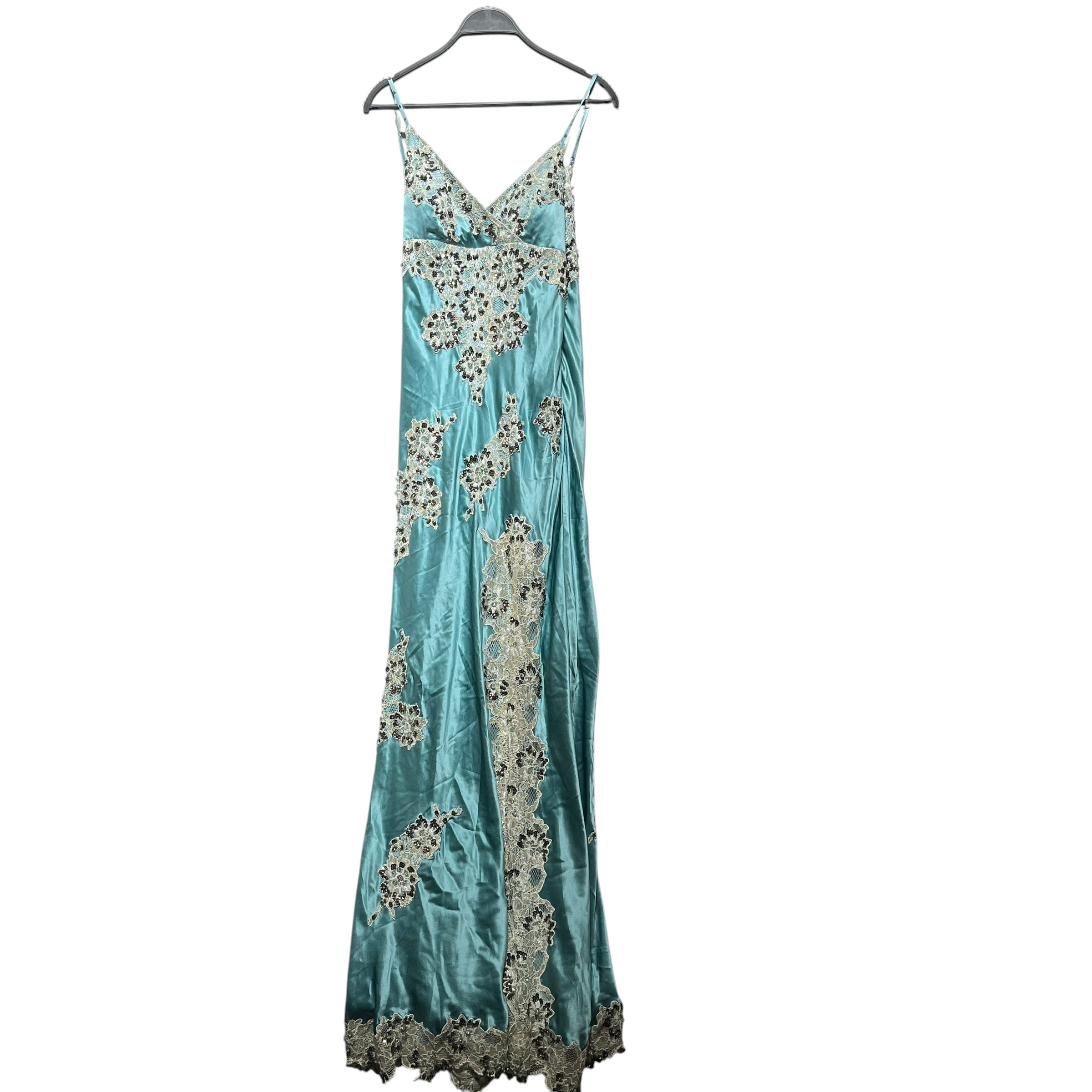 SUE WONG/SL Dress/6/Silk/BLU/Maxi Length/MATCHING SCARF BEADED view 1