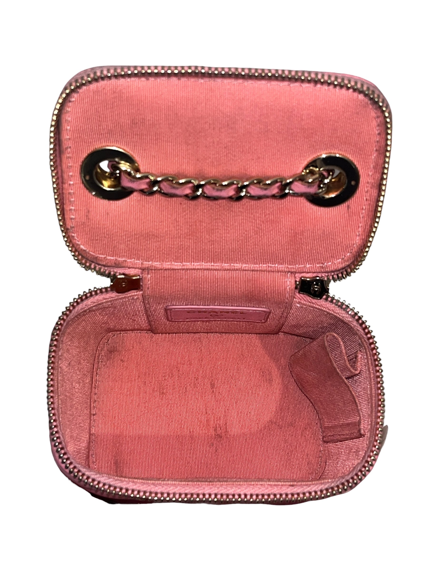 CHANEL/Cross Body Bag/Leather/PNK/QUILTED MINI VANITY CASE view 4