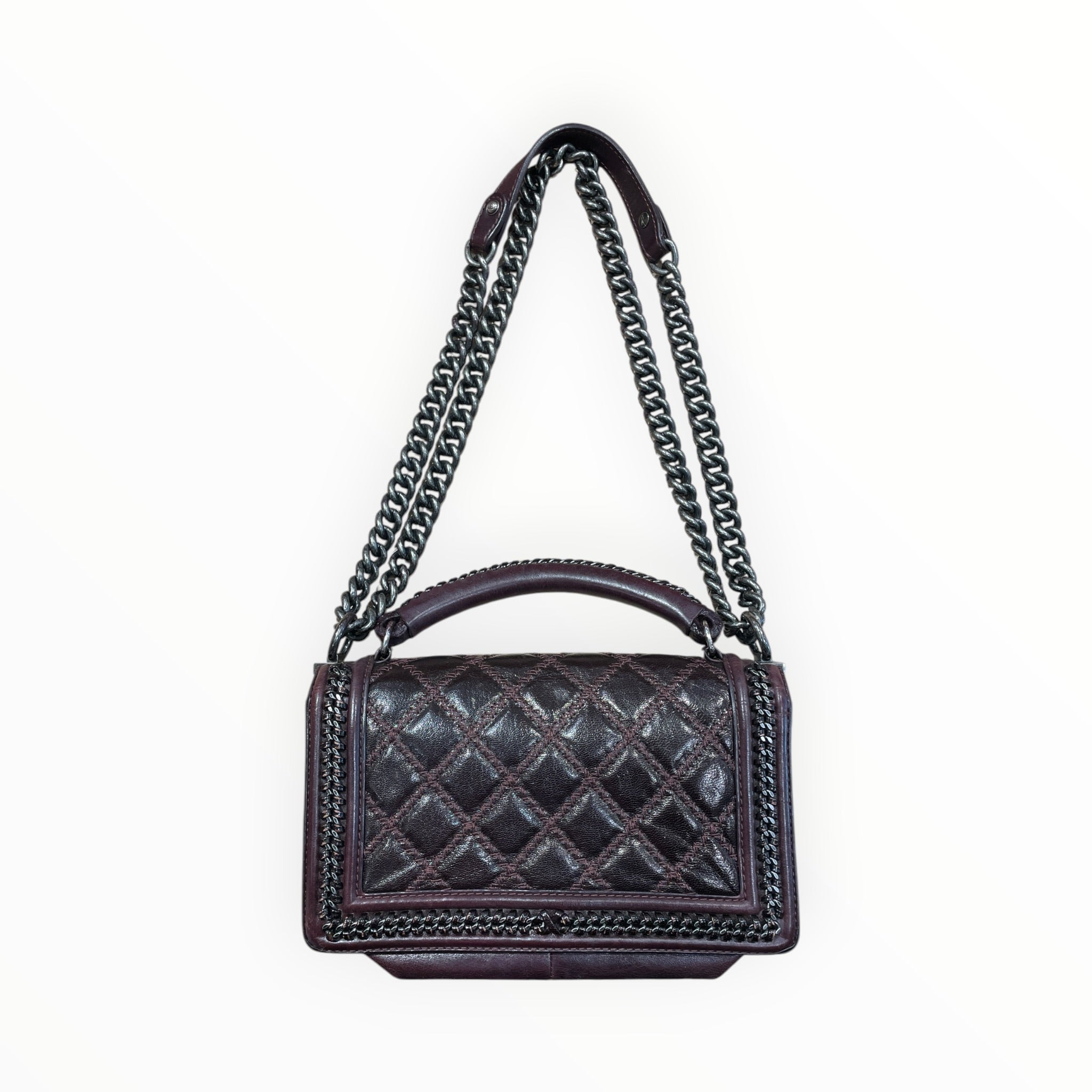 CHANEL/Hand Bag/Leather/BRD/Quilted Boy Handle view 2
