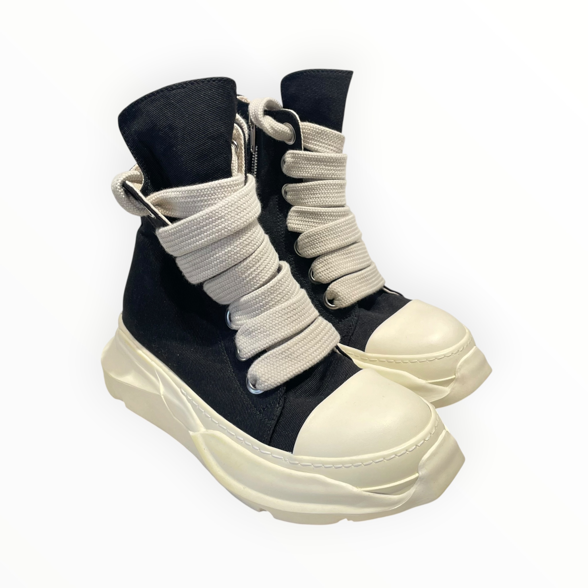 Rick Owens/Hi-Sneakers/EU 40/Cotton/BLK/DRKSHDW Abstract Ramones view 1