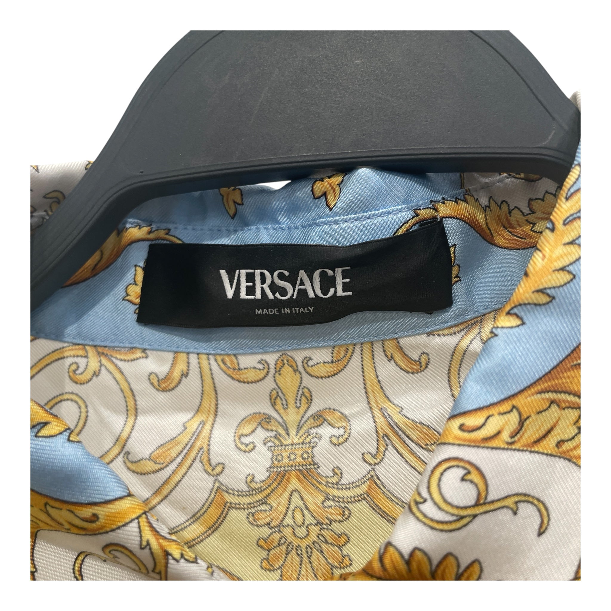 VERSACE/LS Dress/42/All Over Print/Silk/MLT/MINI SHIRT DRESS BUTTER YELLOW view 3