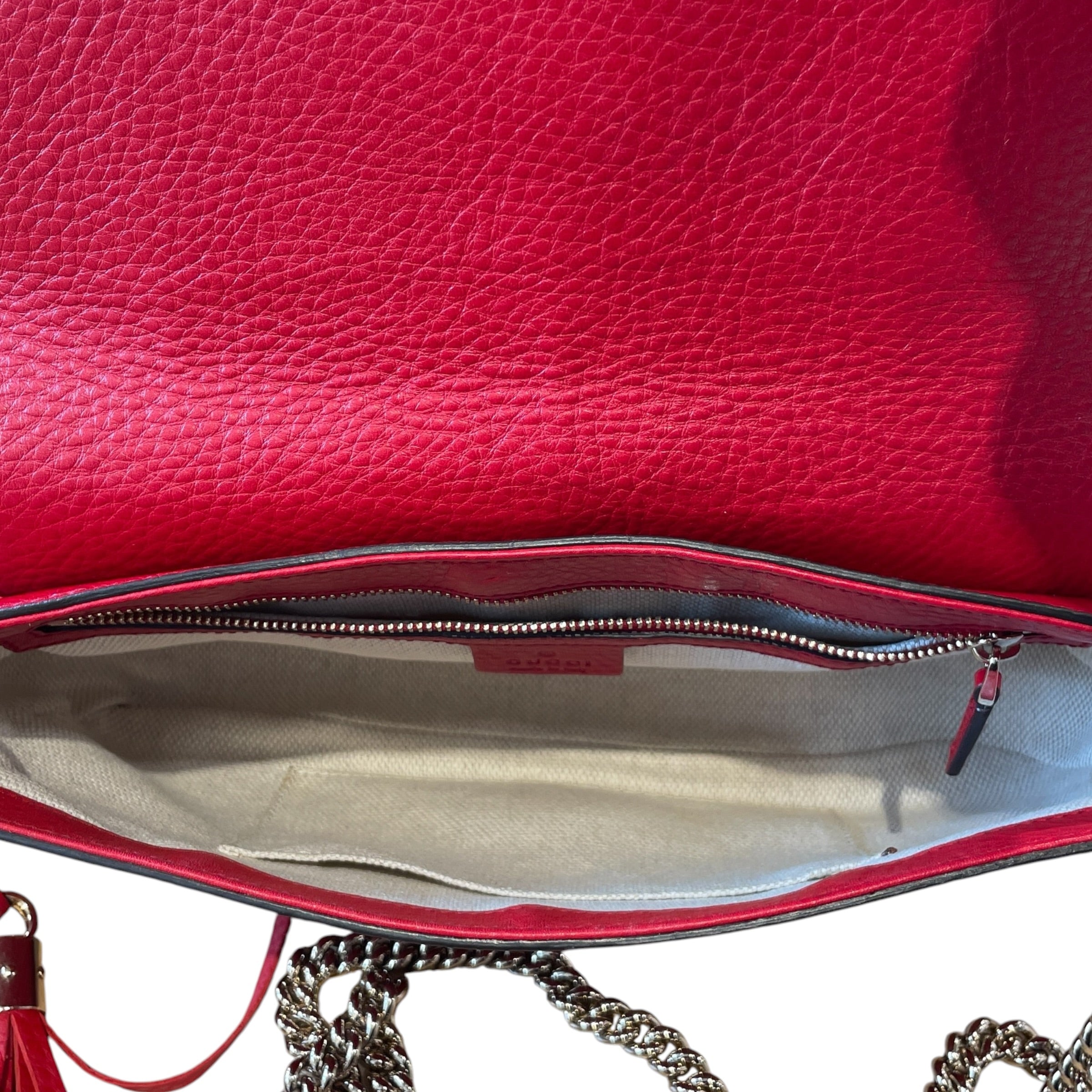 GUCCI/Bag/Leather/RED/soho interlocking G shoulder view 7