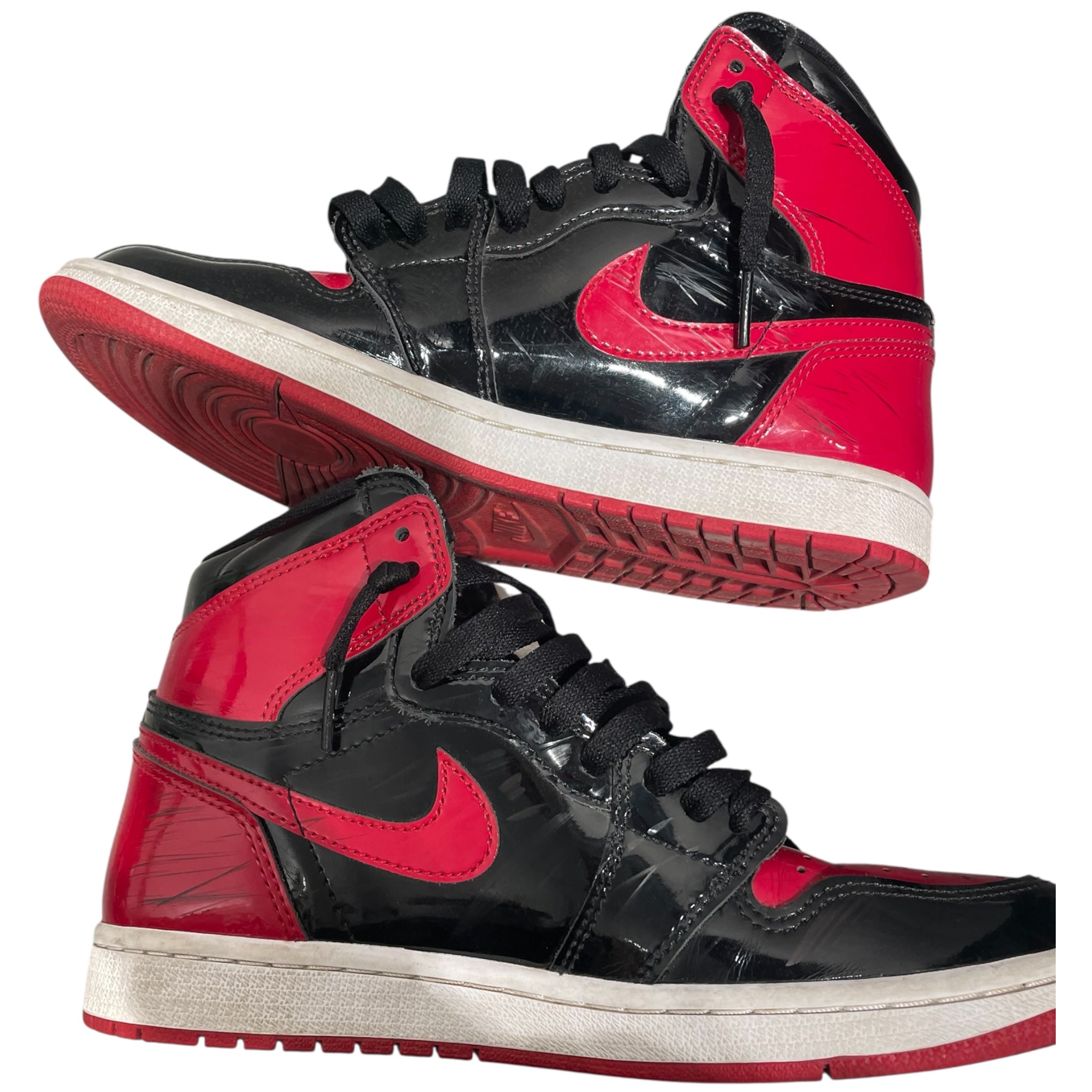 NIKE/Hi-Sneakers/US 7.5/Leather/RED/Jordan 1 Patent Bred view 3