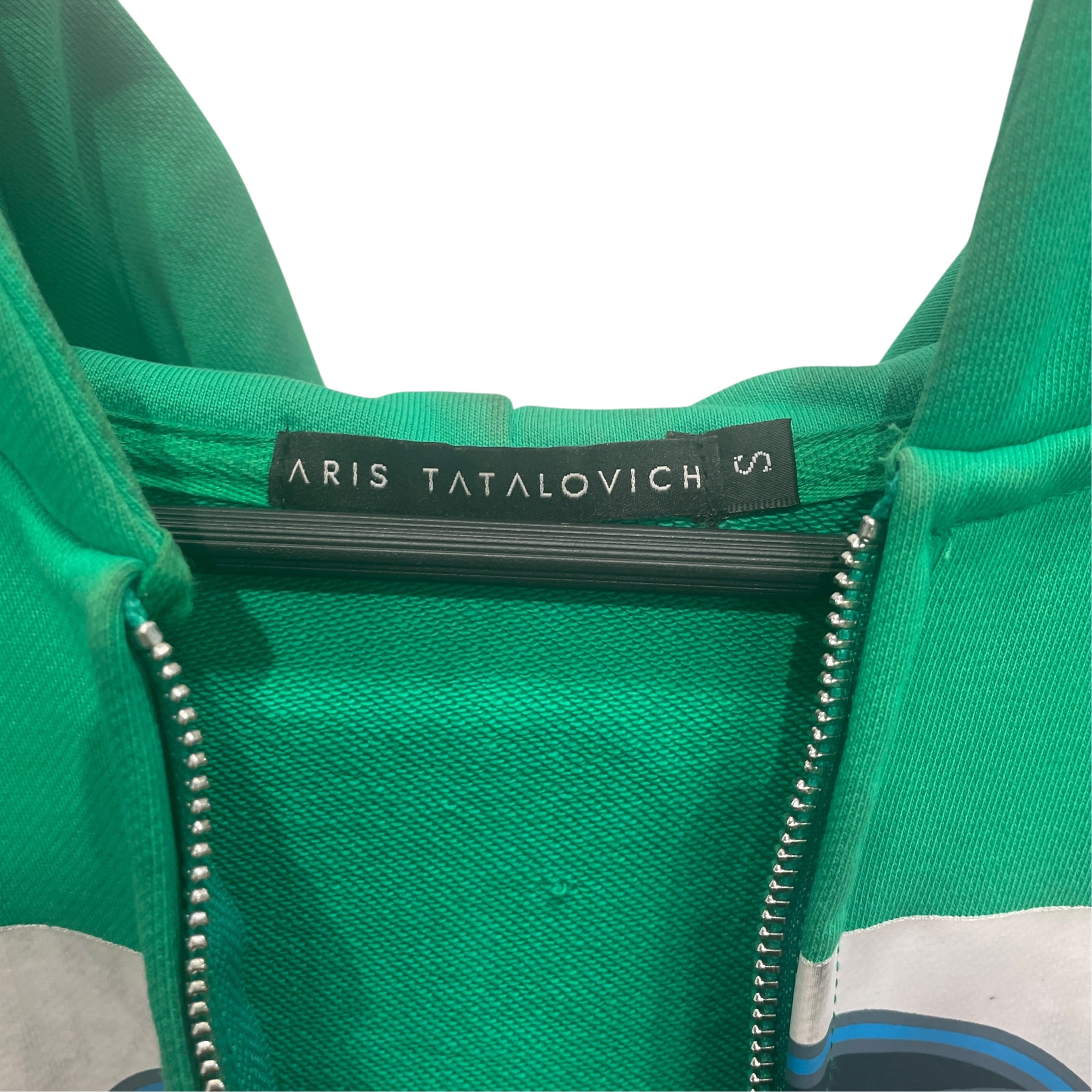 ARIS TATALOVICH/Zip Up Hoodie/S/Graphic/Cotton/GRN/ view 2