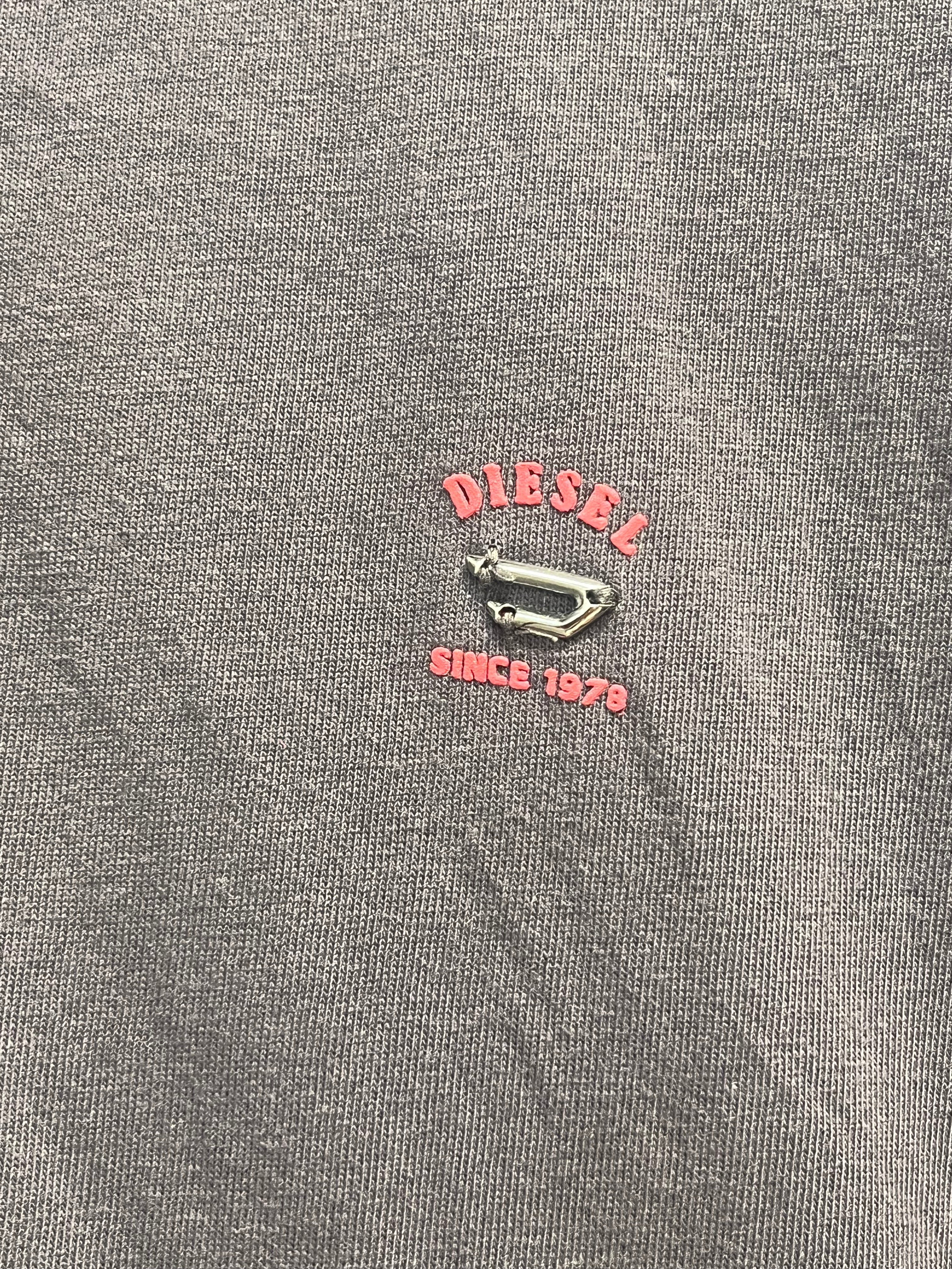 DIESEL/Polo Shirt/L/Cotton/GRY/METAL LOGO ON HEART view 4