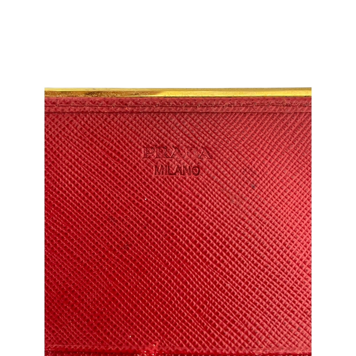 PRADA/Long Wallet/Leather/RED/L's/Saffiano Sleek Metal Accent view 5