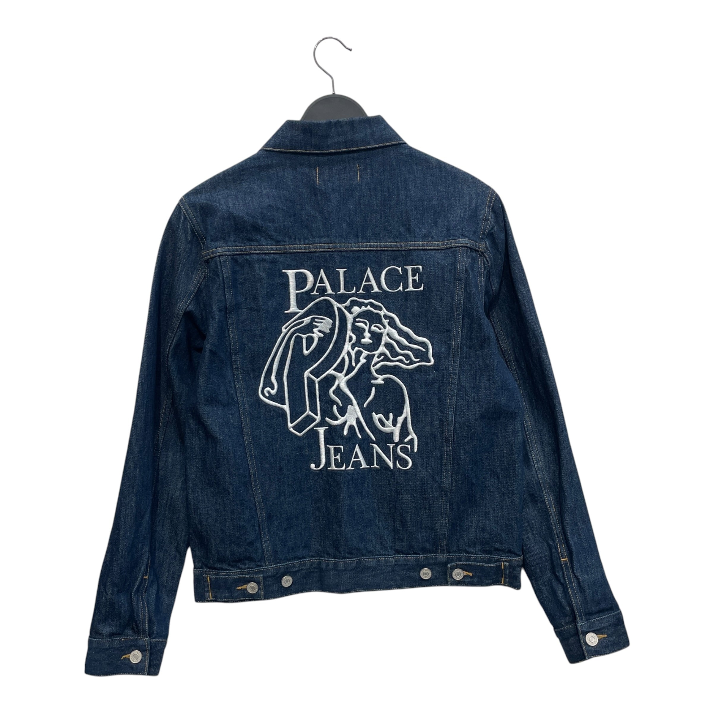 PALACE/Denim Jkt/M/Denim/NVY/white embroidery on back view 2