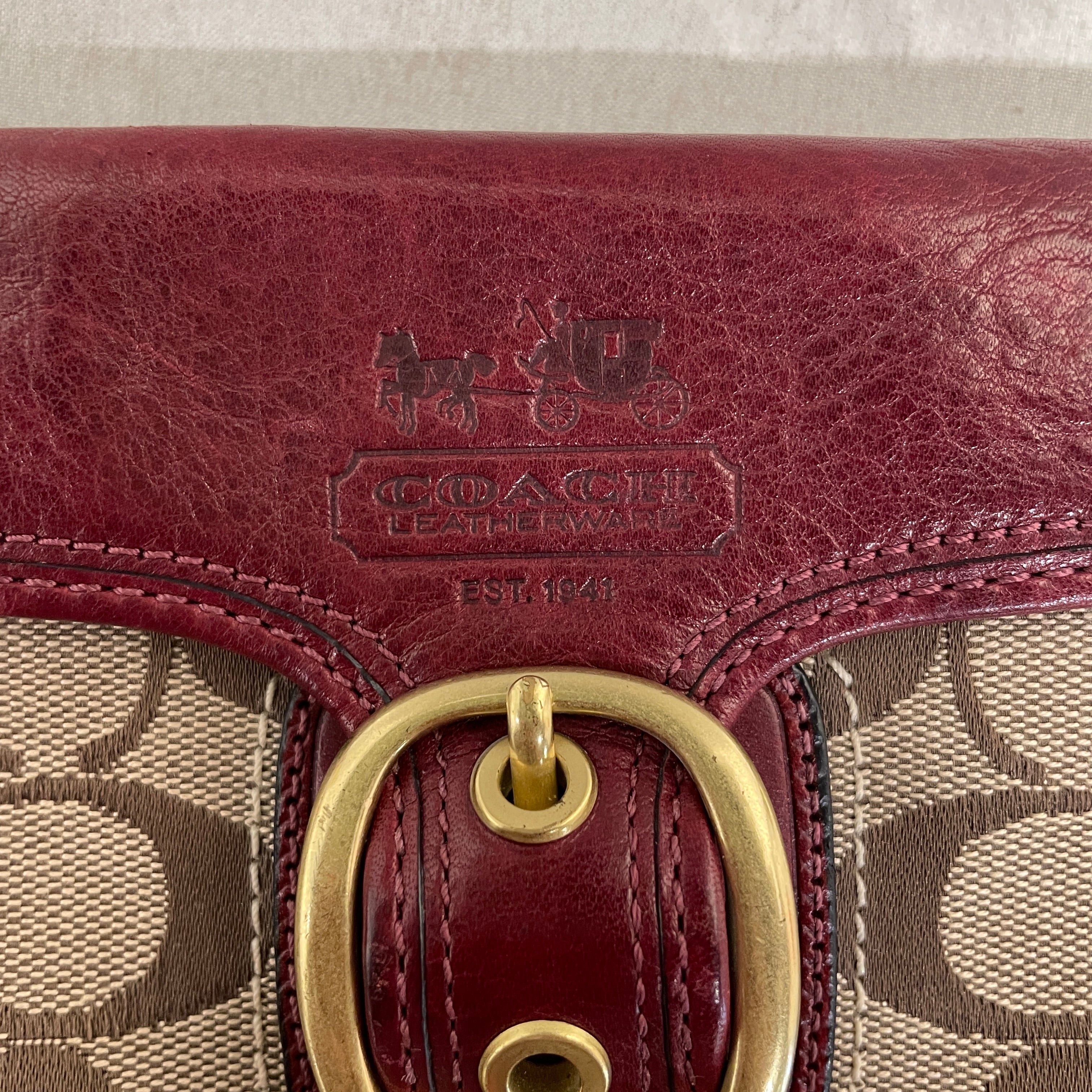 COACH/Hand Bag/Monogram/Cotton/BEG/Bleecker Legacy Wristlet view 3