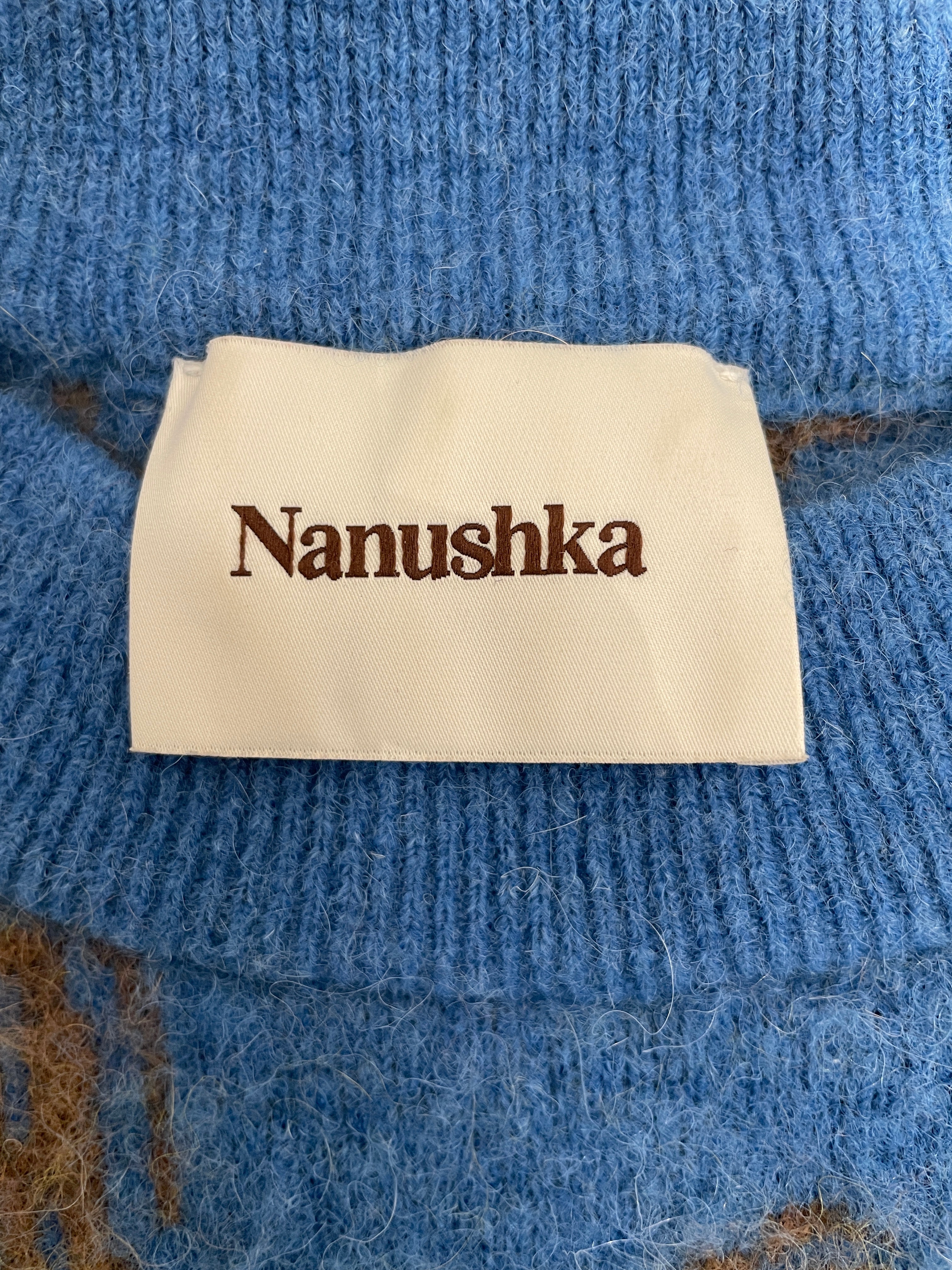 nanushka/Sweater/M/Floral Pattern/Wool/BLU/ view 3