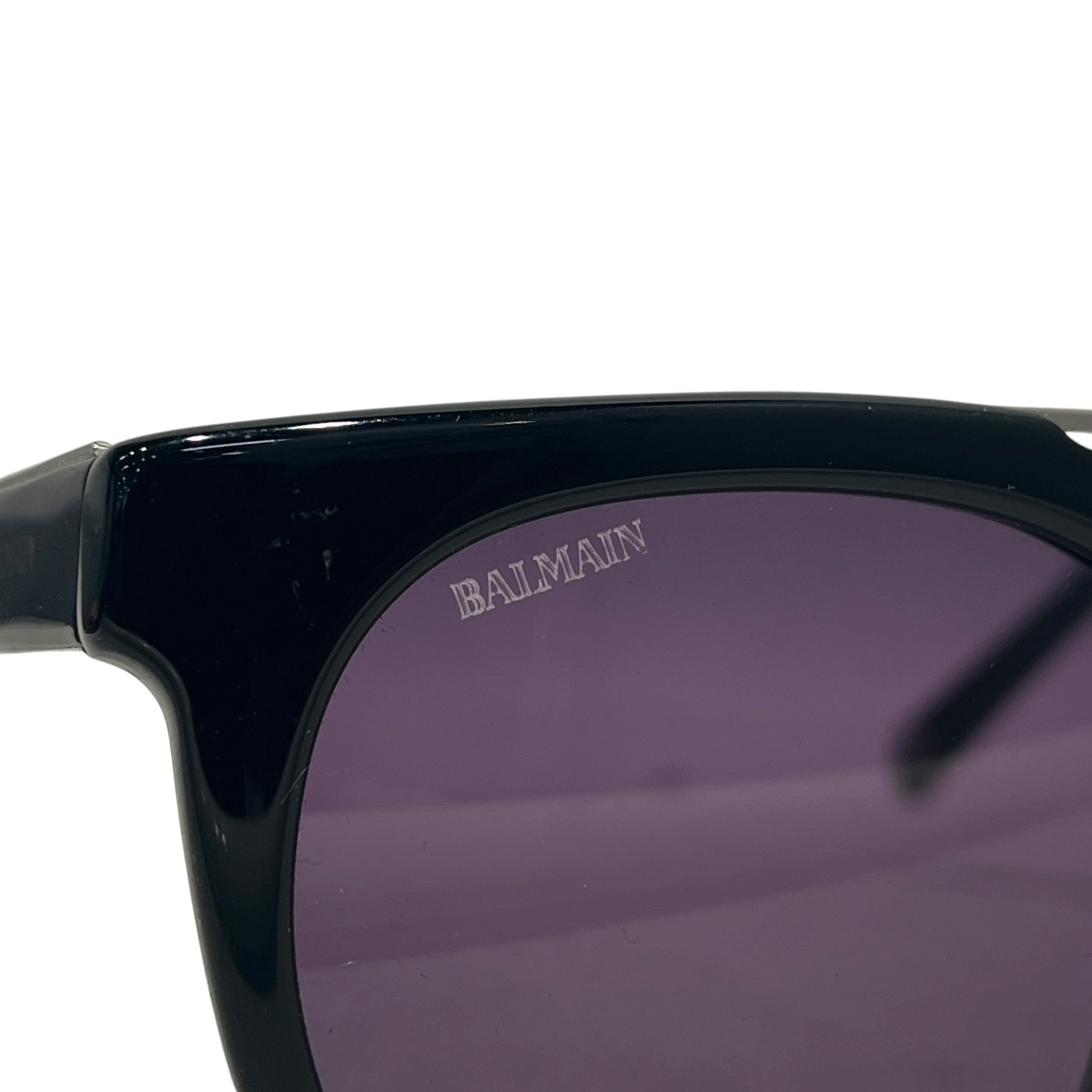 BALMAIN/Sunglasses/Celluloid/BLK/L's/ROUND/SILVER BAR view 3
