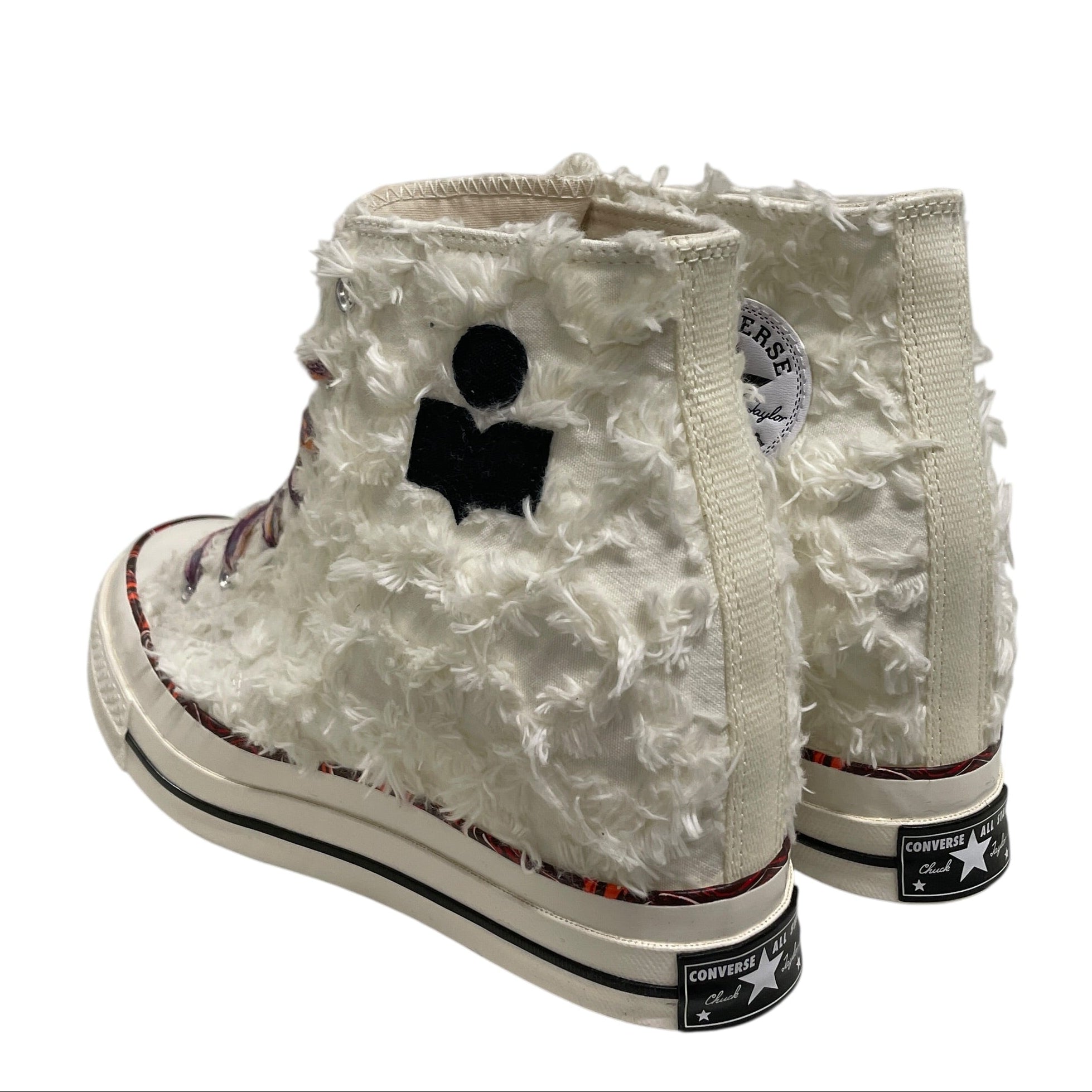 CONVERSE/ISABEL MARANT/Hi-Sneakers/US 10.5/Cotton/WHT/WEDGE BLK PATCH view 2