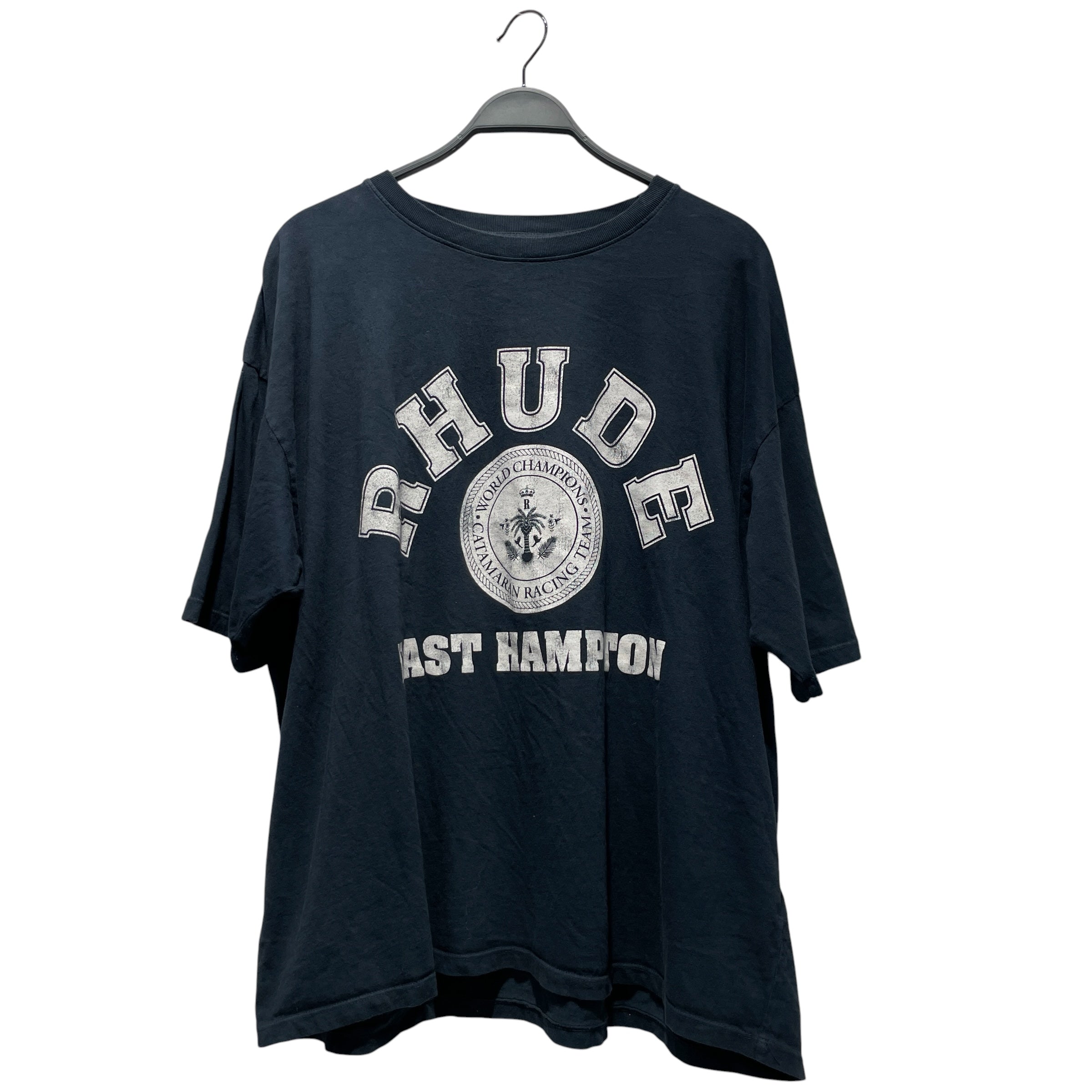 RHUDE/T-Shirt/XL/Cotton/NVY/east hampton view 1