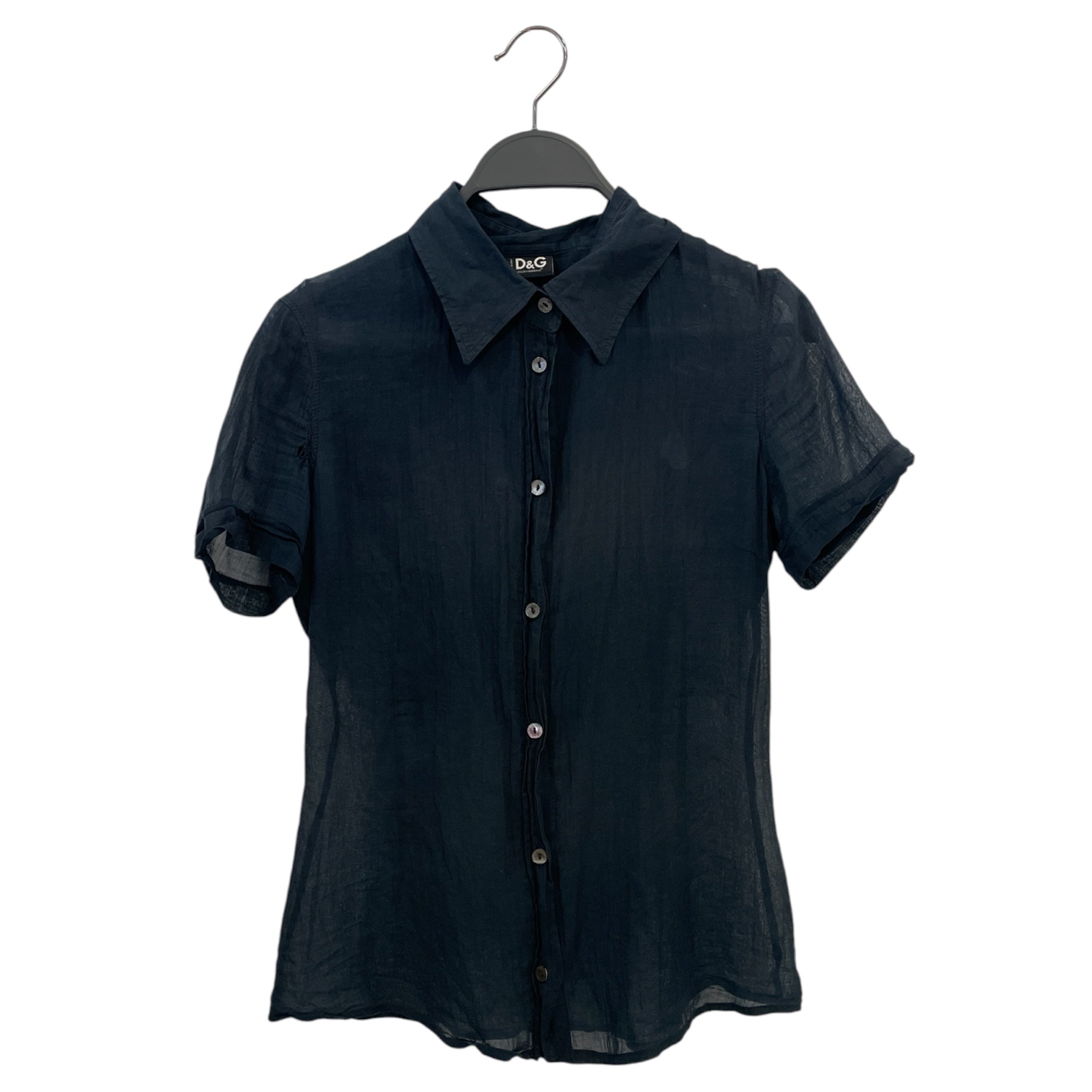 DOLCE&GABBANA/SS Shirt/Silk/BLK/small rip in armit view 1