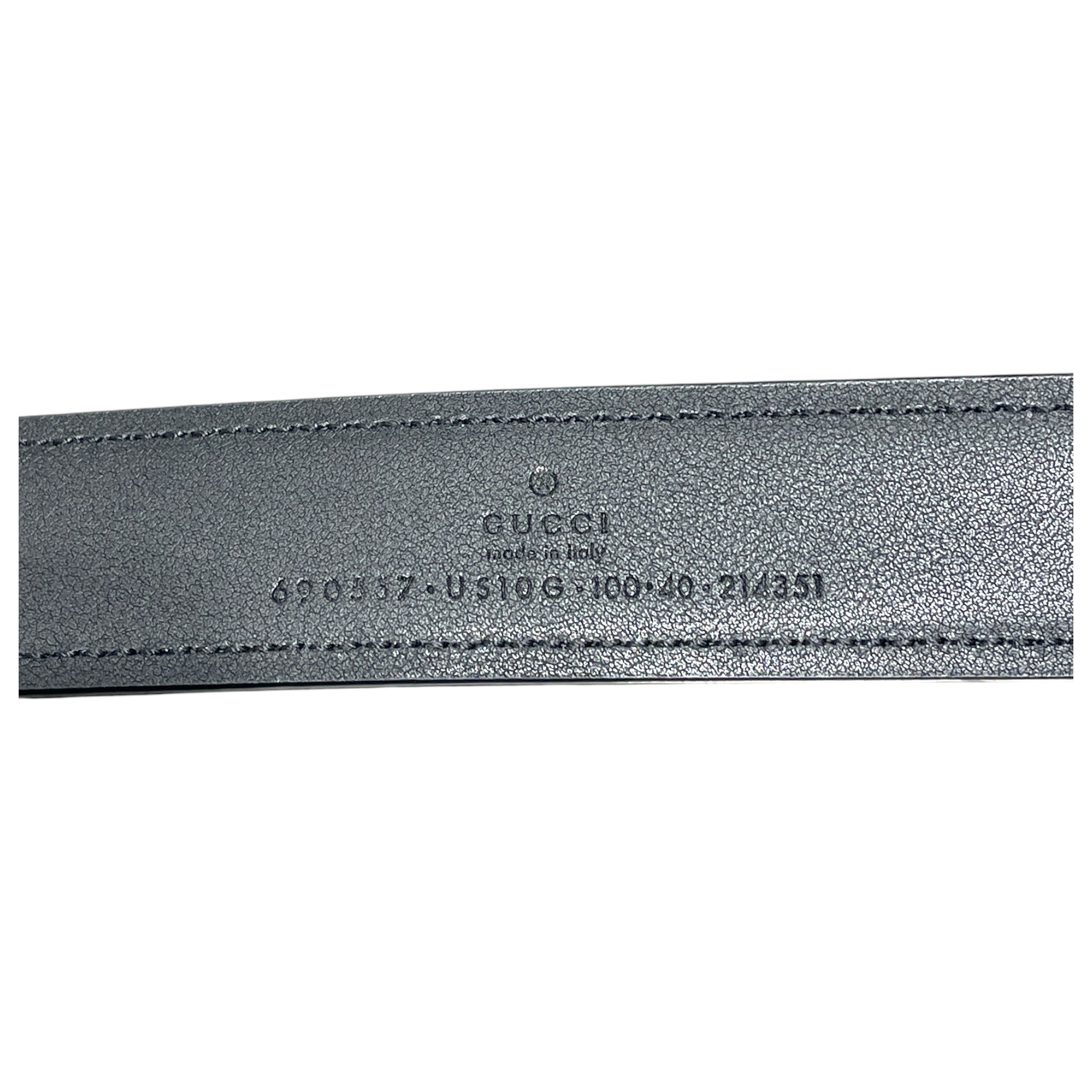 GUCCI/Belt/Leather/BLK/L's/GG belt interlocking g buckle view 3