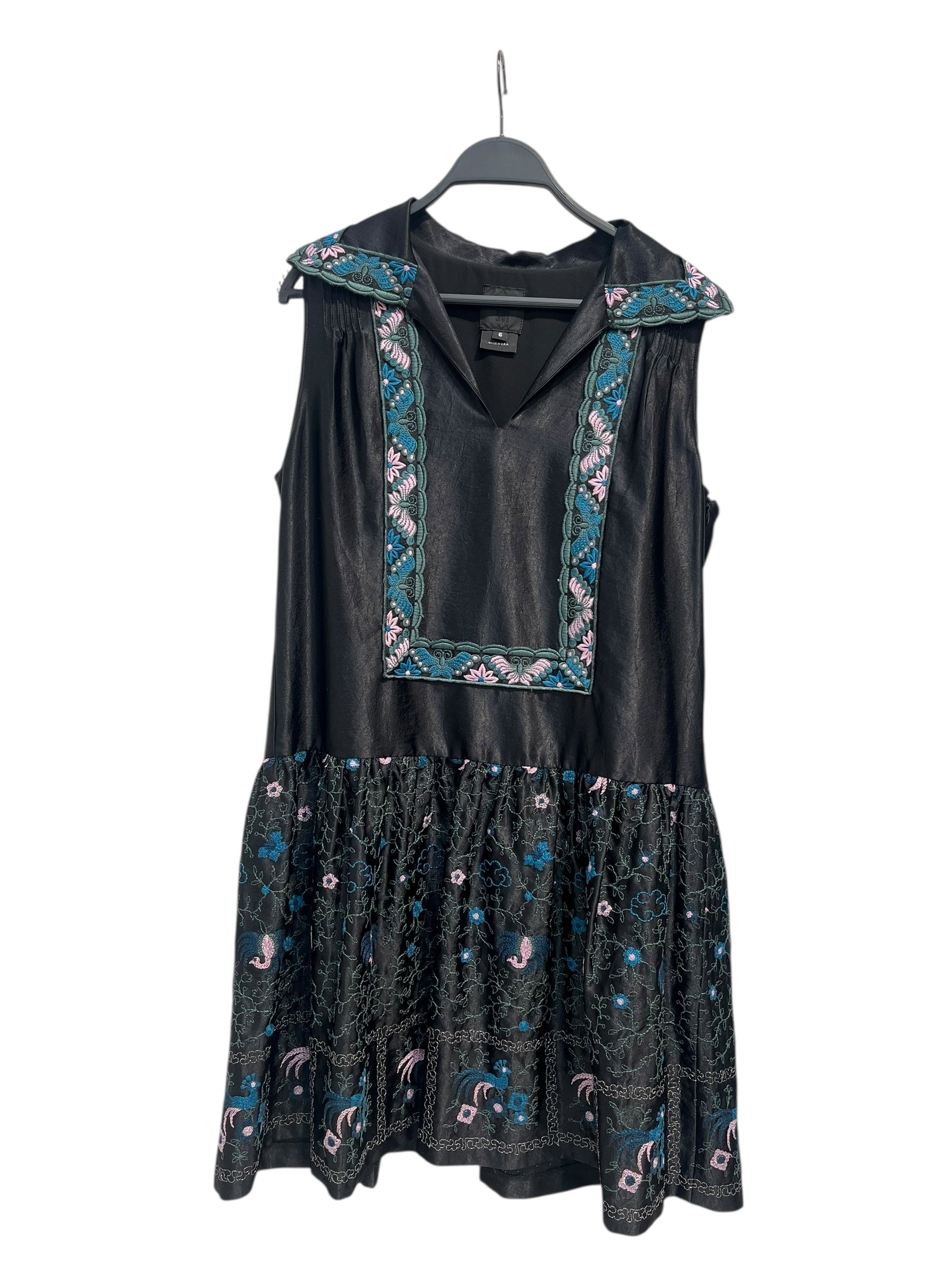 ANNA SUI/Dress/6/Cotton/BLK/floral dress sl view 1