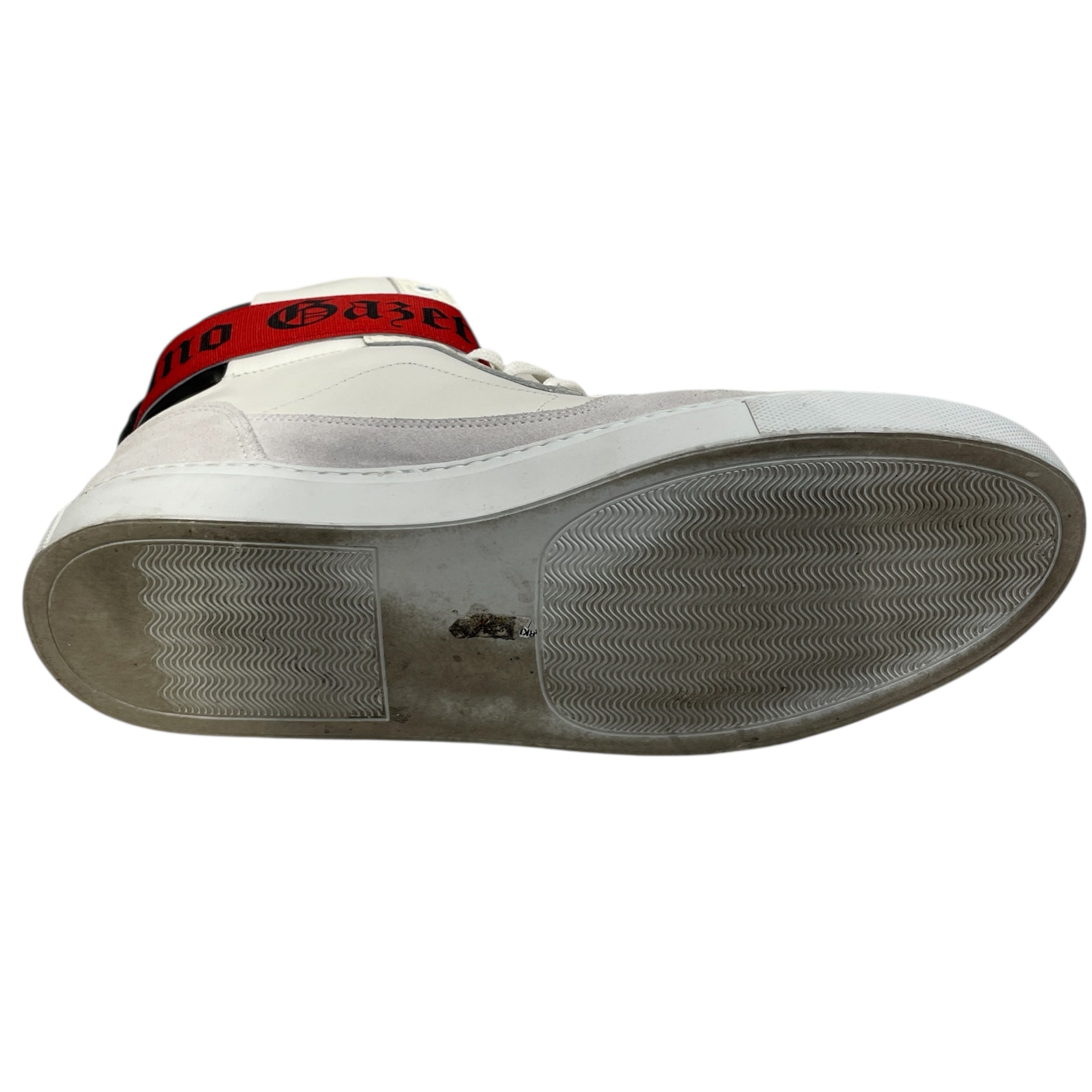 John Galliano/Hi-Sneakers/EU 40/Leather/WHT/RED VELCRO AROUND ANKLE view 3