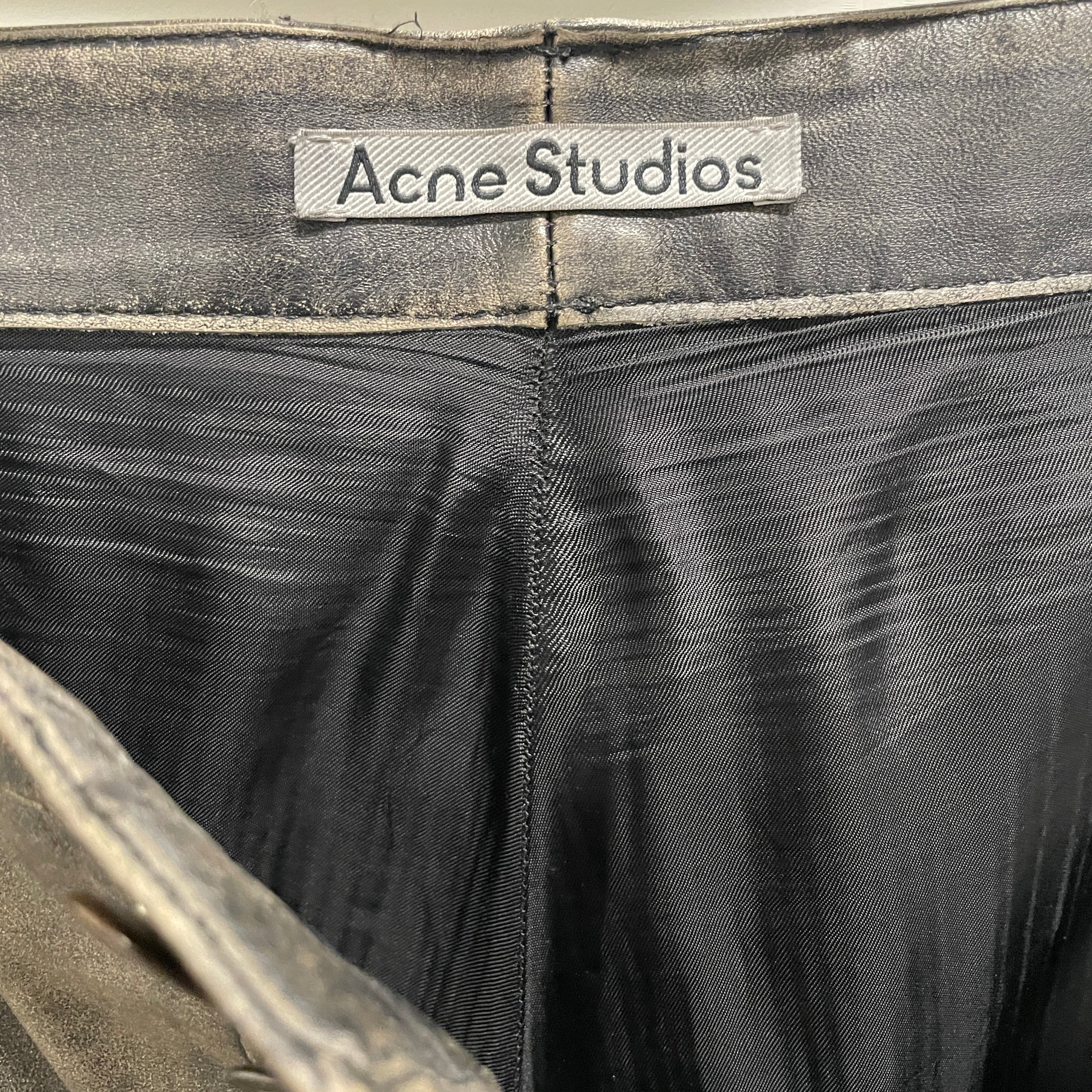 Acne Studios/Pants/54/Leather/GRY/GREY LEATHER FADE WASH view 3