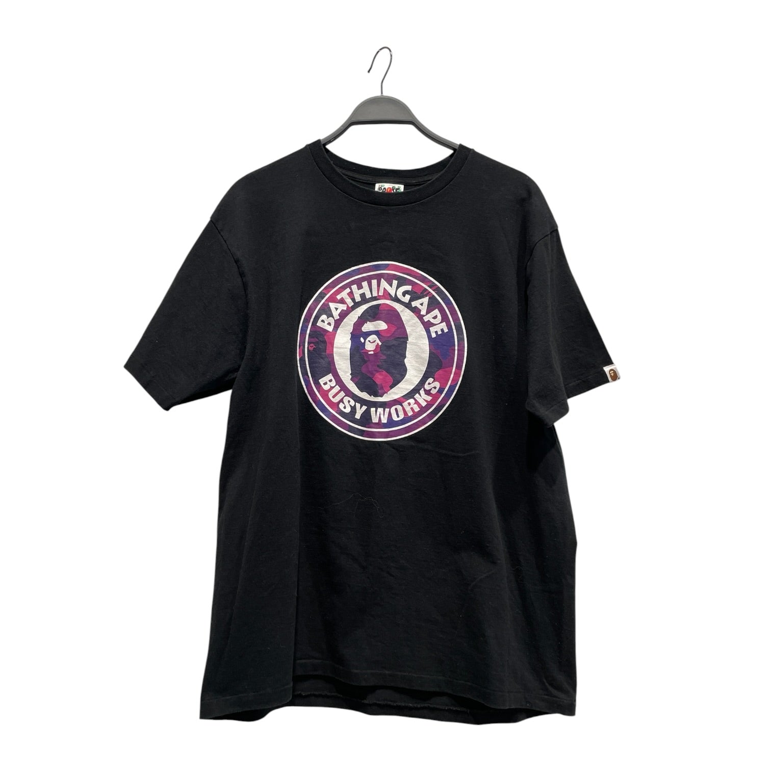 BAPE STA!/T-Shirt/XXL/BLK/PURPLE CAMO A BUSY WORKS view 1