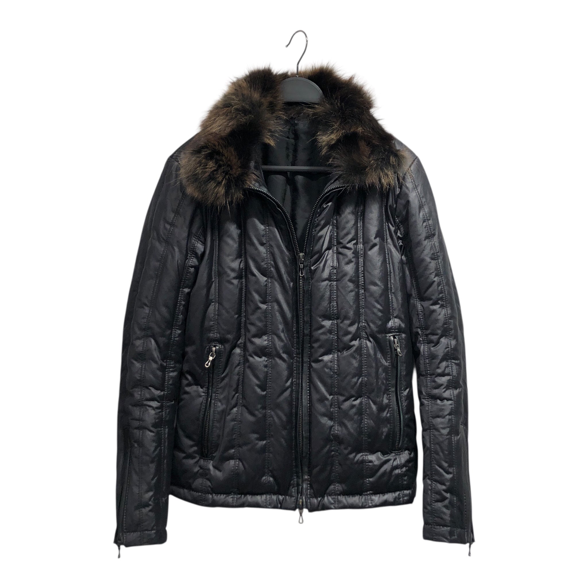 SHELLAC/Puffer Jkt/44/Nylon/BLK/FUR COLLAR view 1