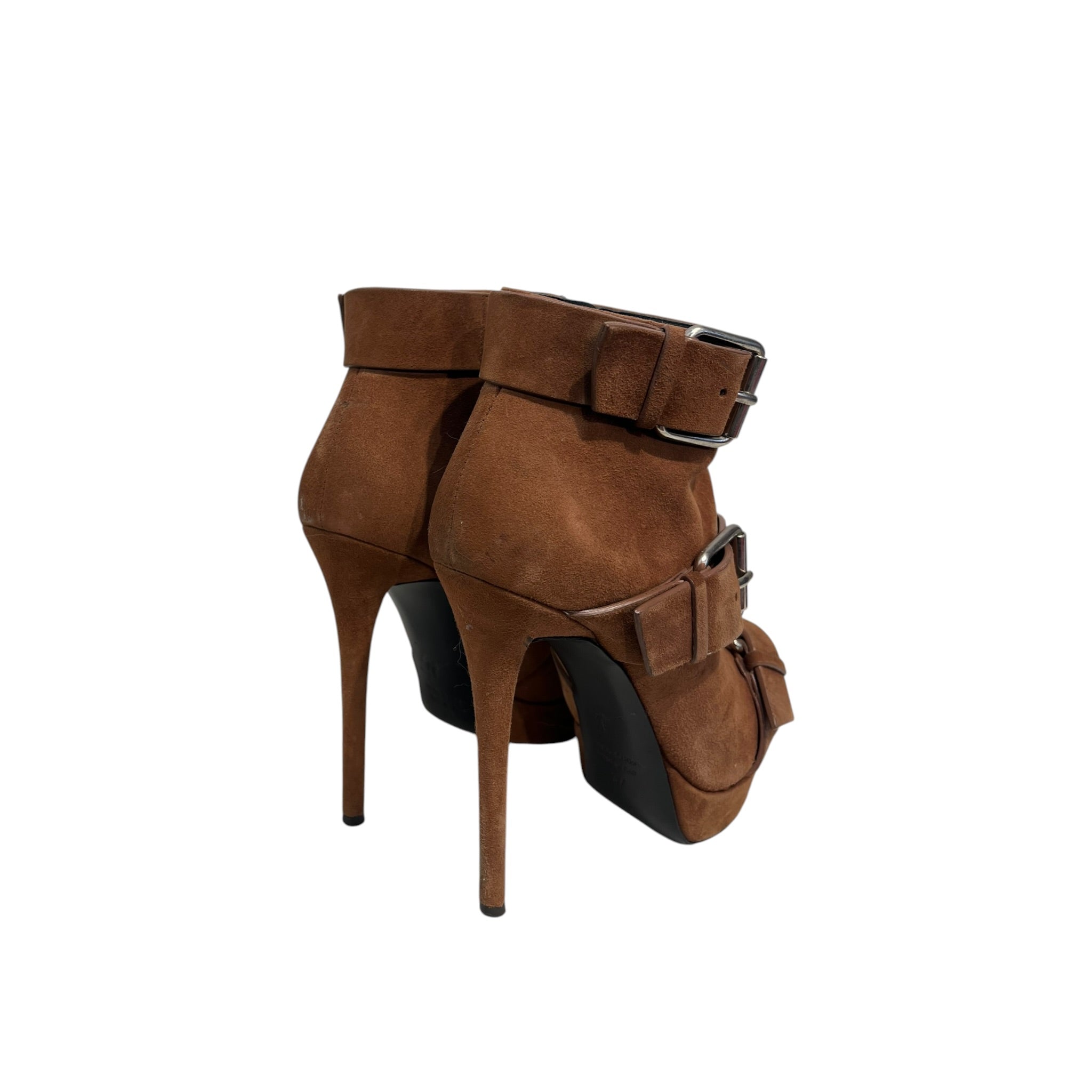 Giuseppe Zanotti/Heels/EU 37/Suede/BRW/3 buckle strap high heel view 6