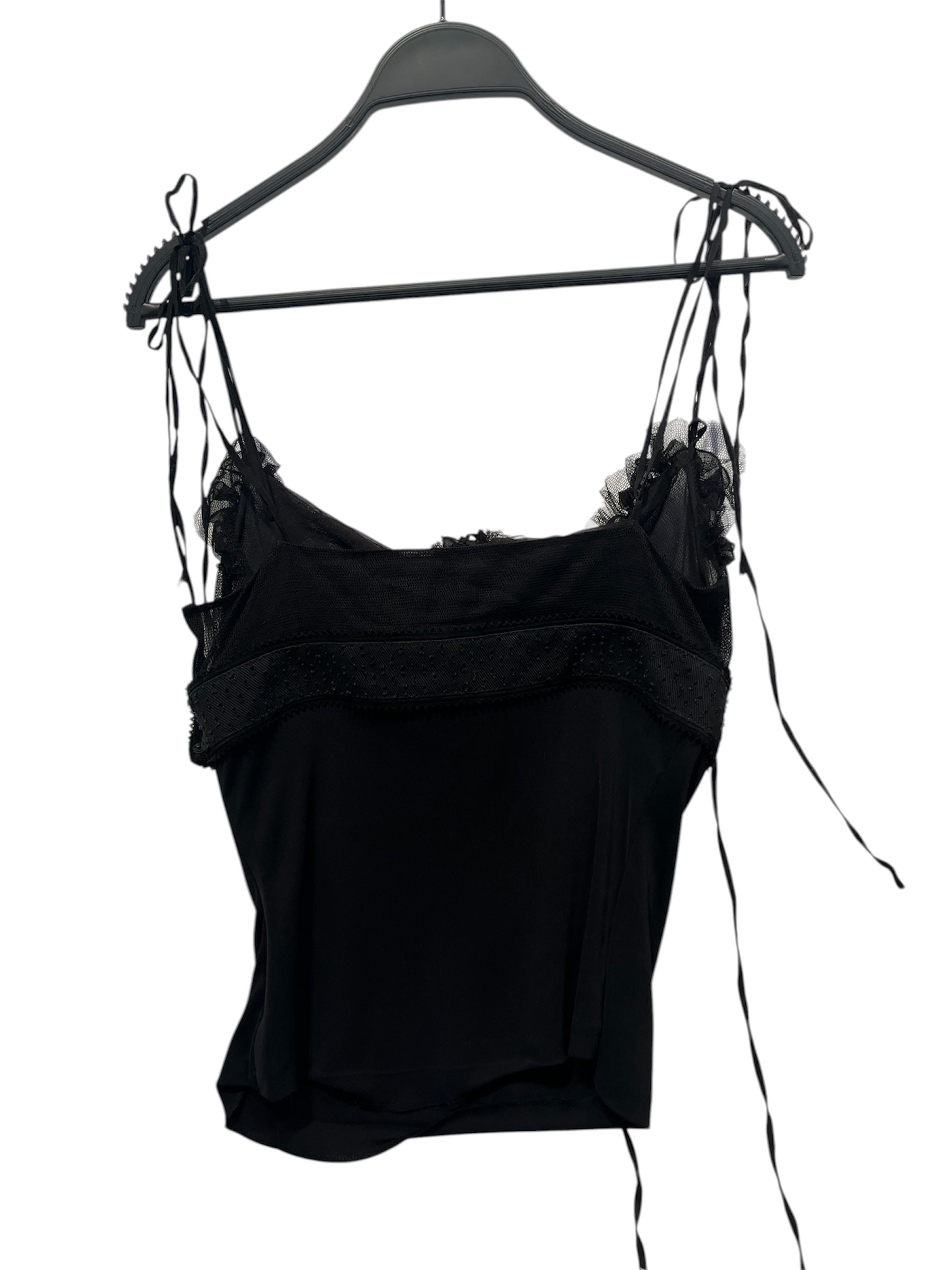 ANTONIO BERARDI/Blouse/S/BLK/Shoulder Tie Lacey Tank view 2