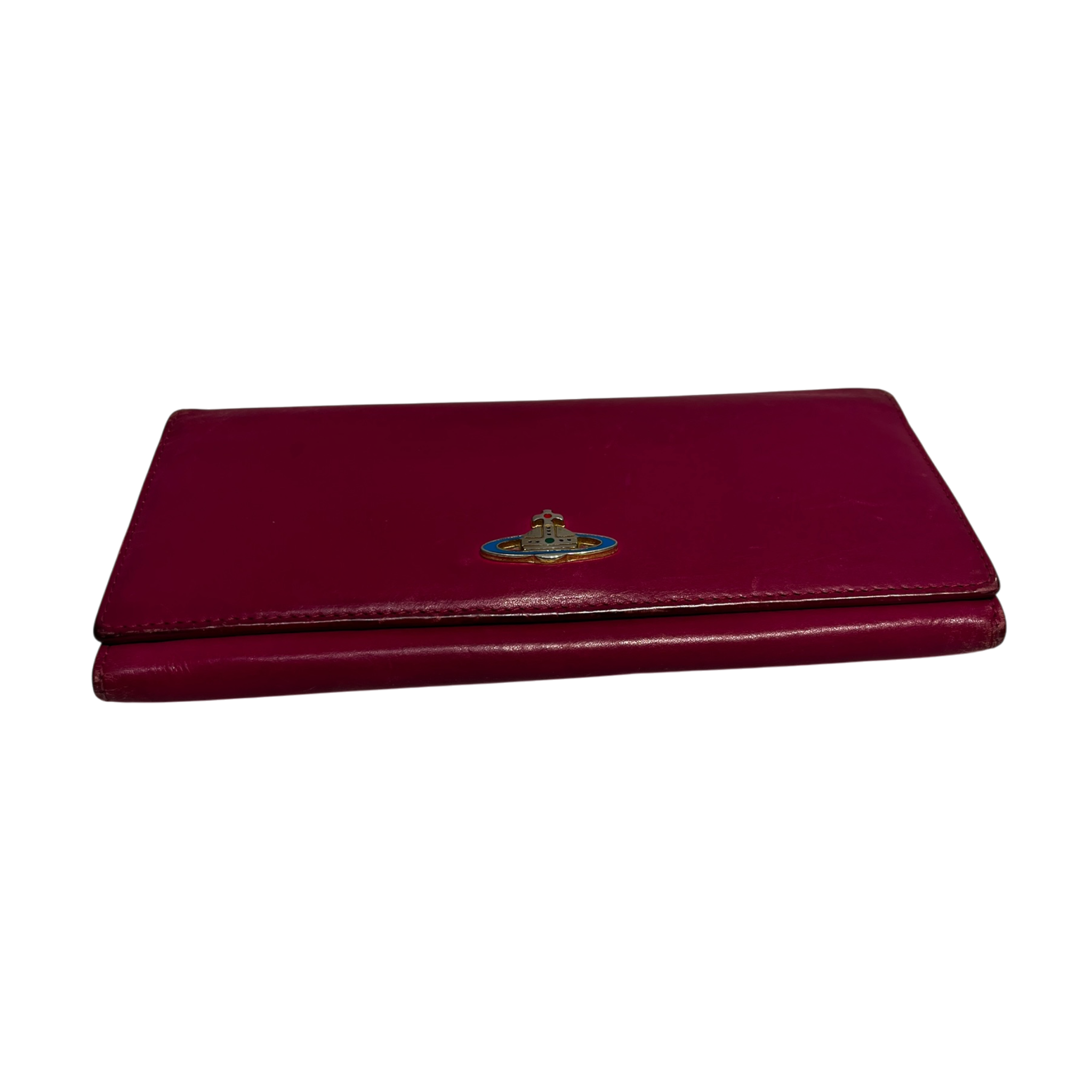 Vivienne Westwood/Long Wallet/Leather/PNK/BLURDGRNBSLVREMBLEM view 3