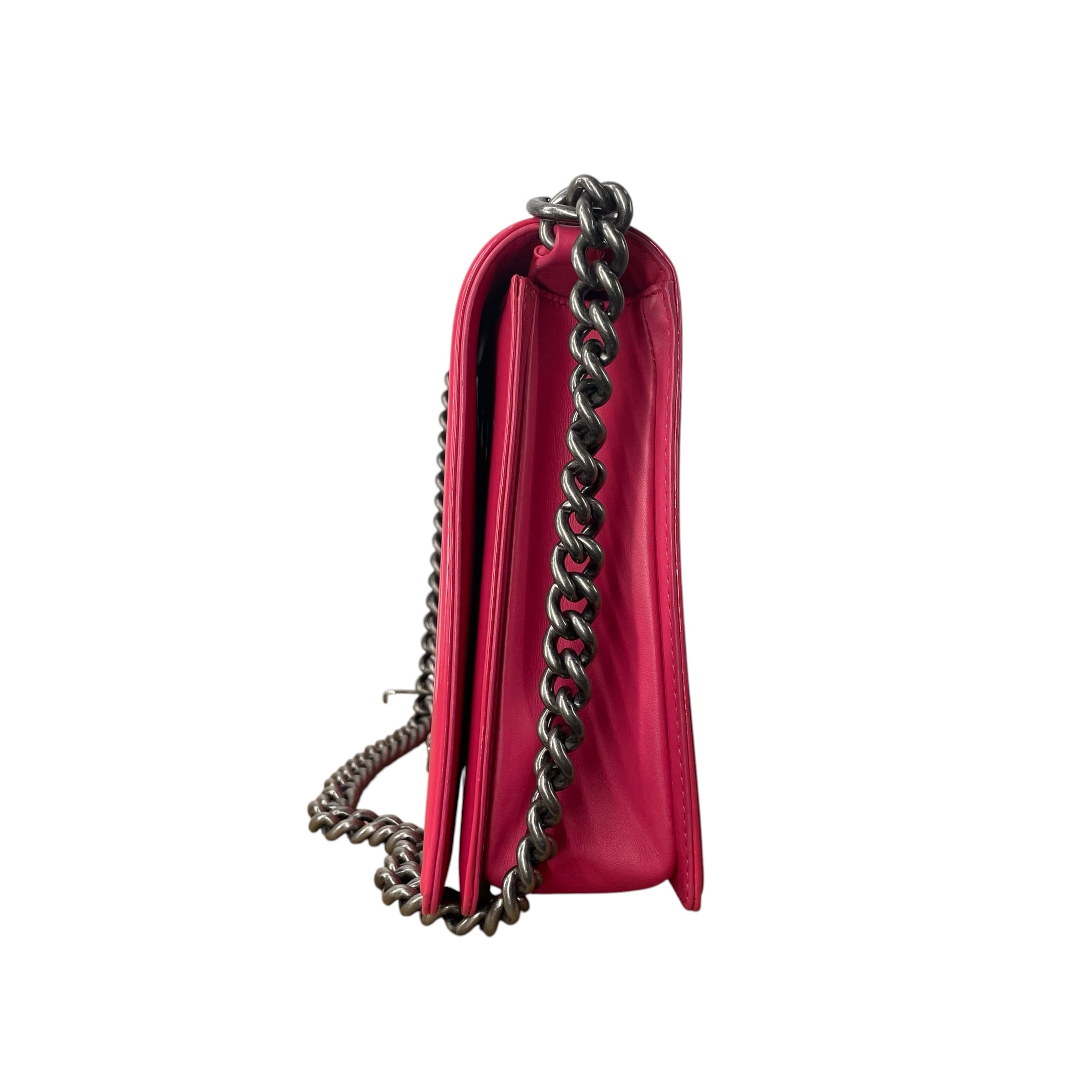 CHANEL/Cross Body Bag/Leather/PNK/17869624 PATENT BOY BAG view 3