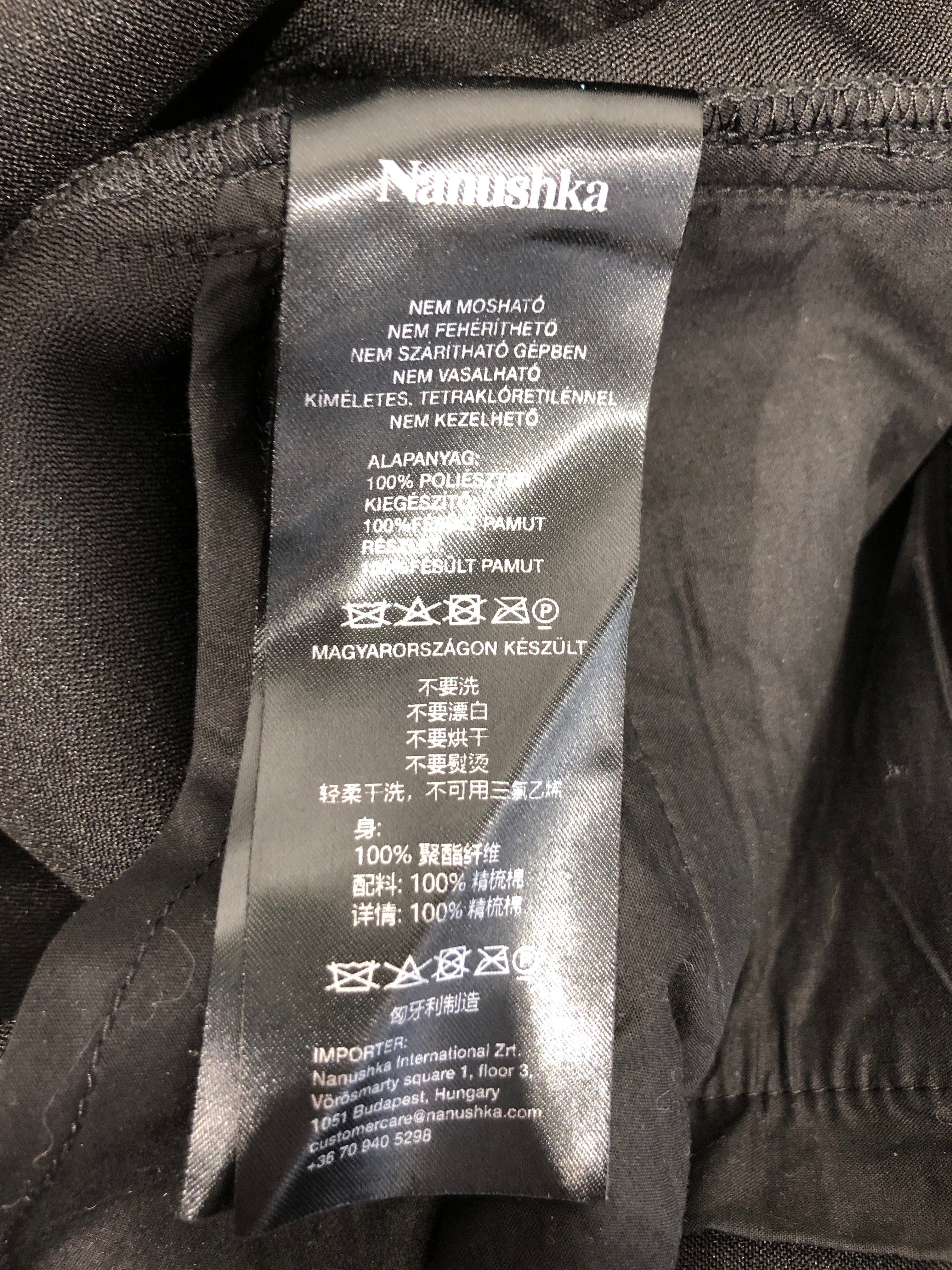 nanushka/Pants/33/Polyester/BLK/pleated wide trousers view 4