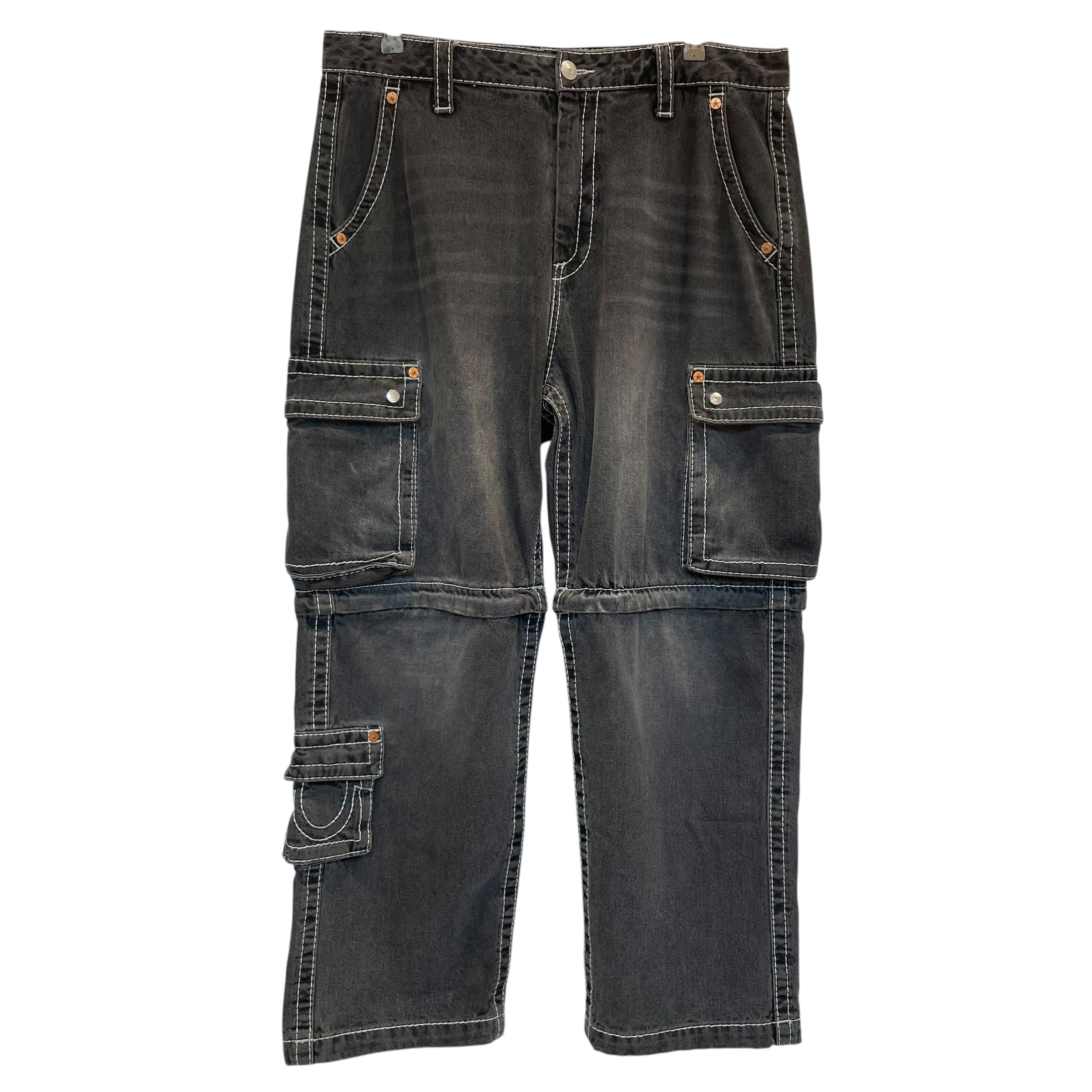 TRUE RELIGION/Bootcut Pants/33/Denim/GRY/whi stitching/bronze hardware view 1