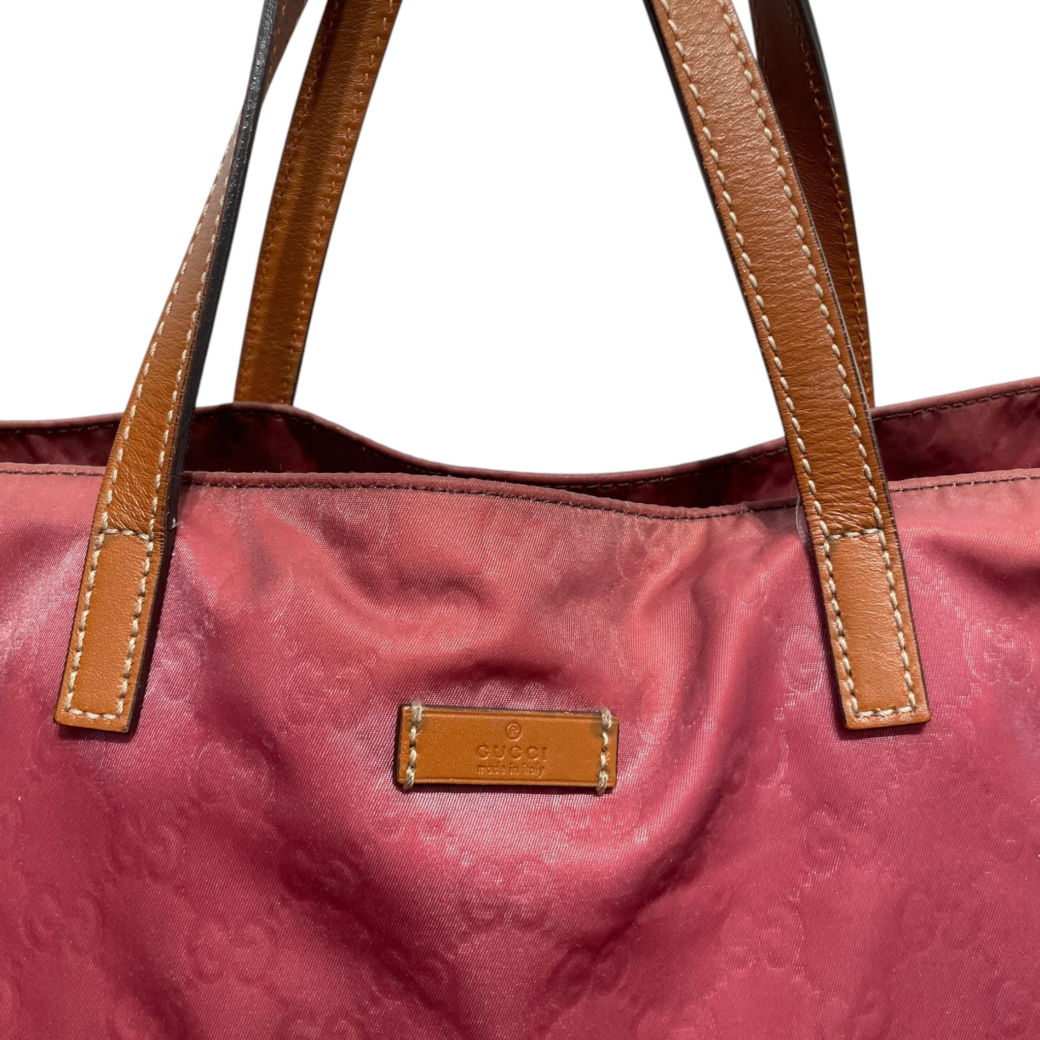 GUCCI/Hand Bag/OS/Nylon/RED/nylon tote bag view 4