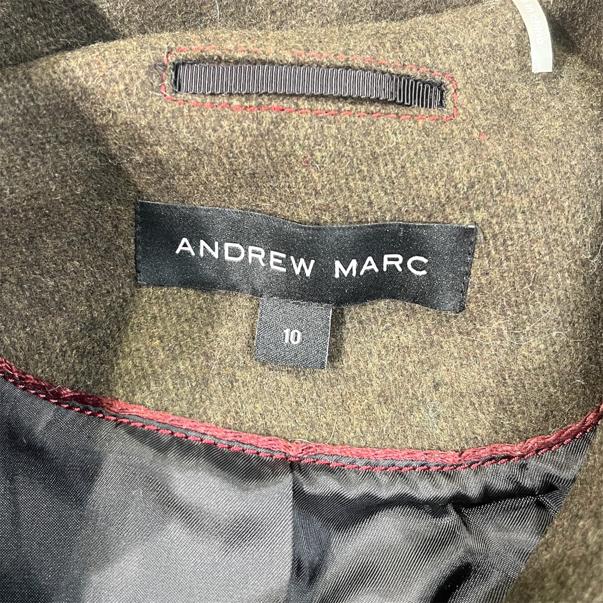 ANDREW MARC/Coat/10/Wool/KHK/Double Breasted/BUCKLE COLLAR view 3