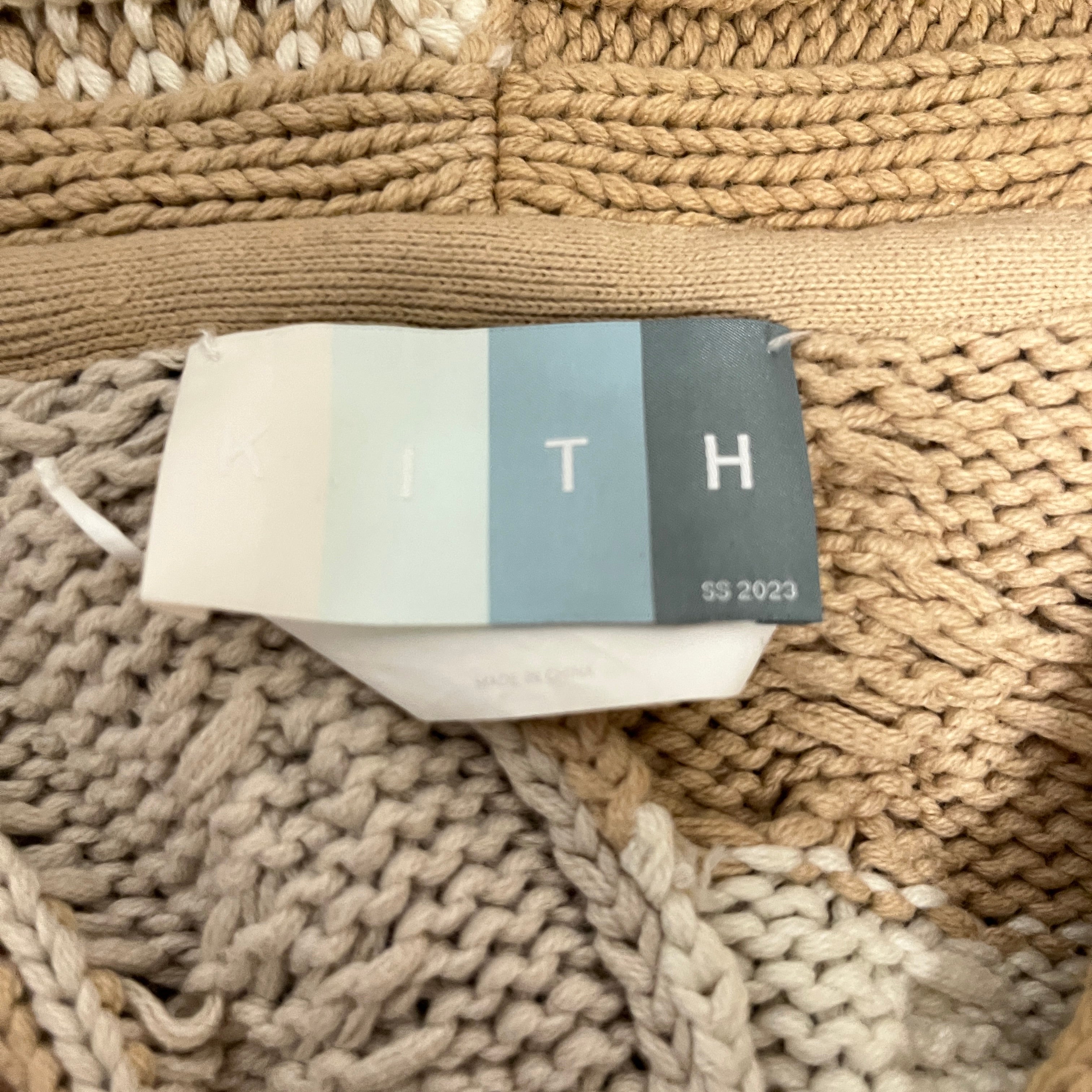 KITH/Cardigan/XL/All Over Print/Cotton/CRM/PATCHWORK CABLE KNIT view 3