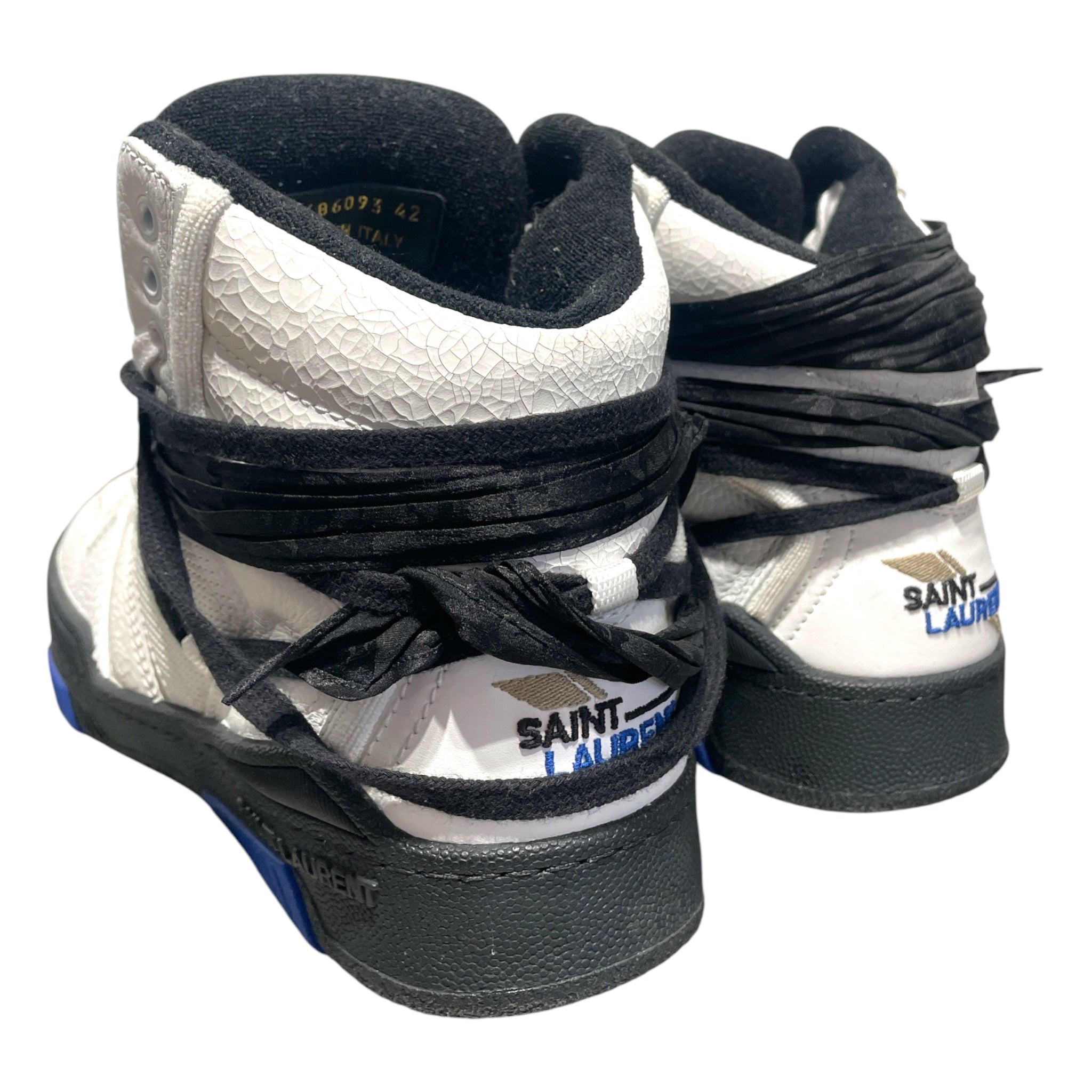 SAINT LAURENT/Hi-Sneakers/EU 42/Leather/WHT/Cure High White/Black/Blue view 2