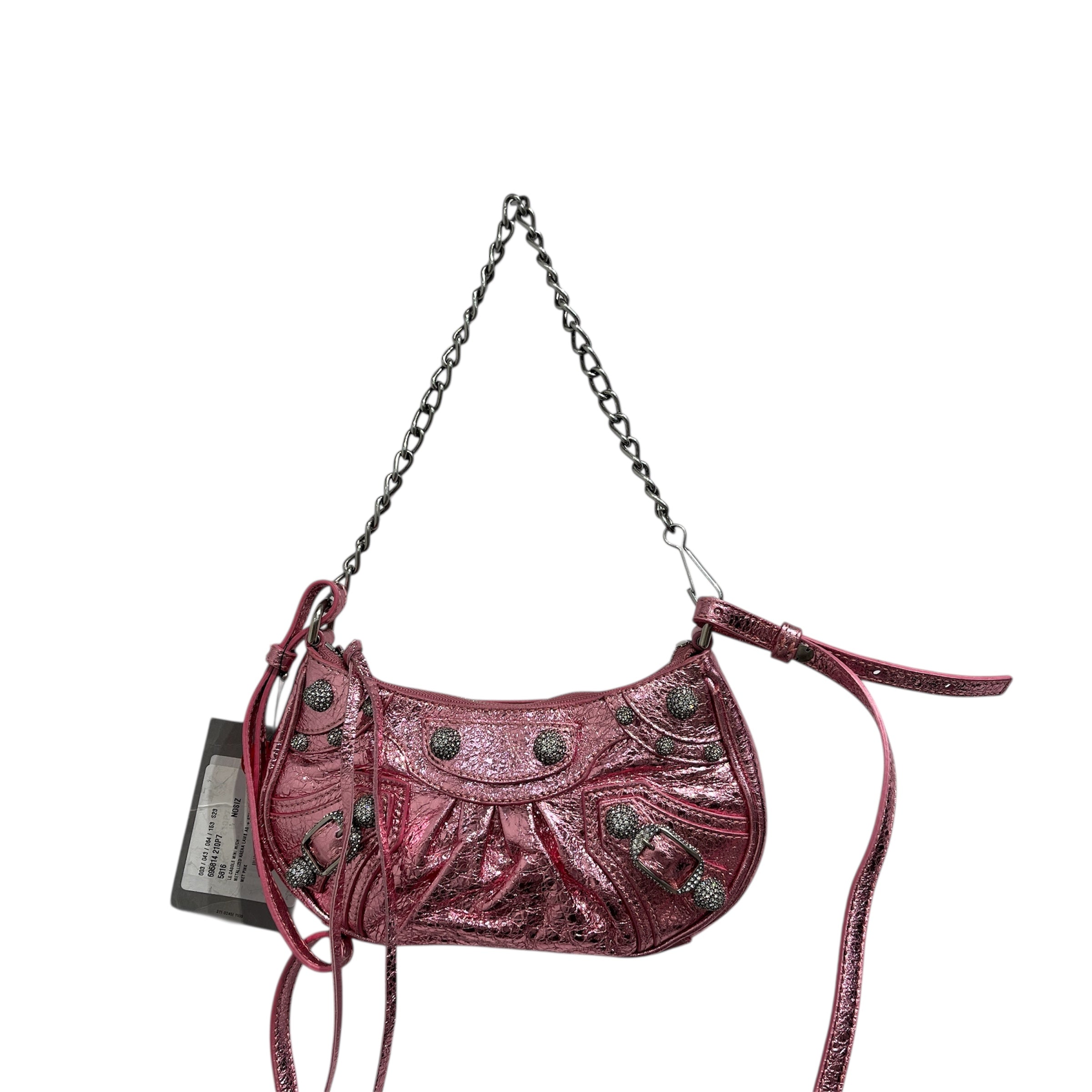 BALENCIAGA/Bag/Leather/PNK/CHAIN STRAP BEDAZZLED HARDWEAR view 1