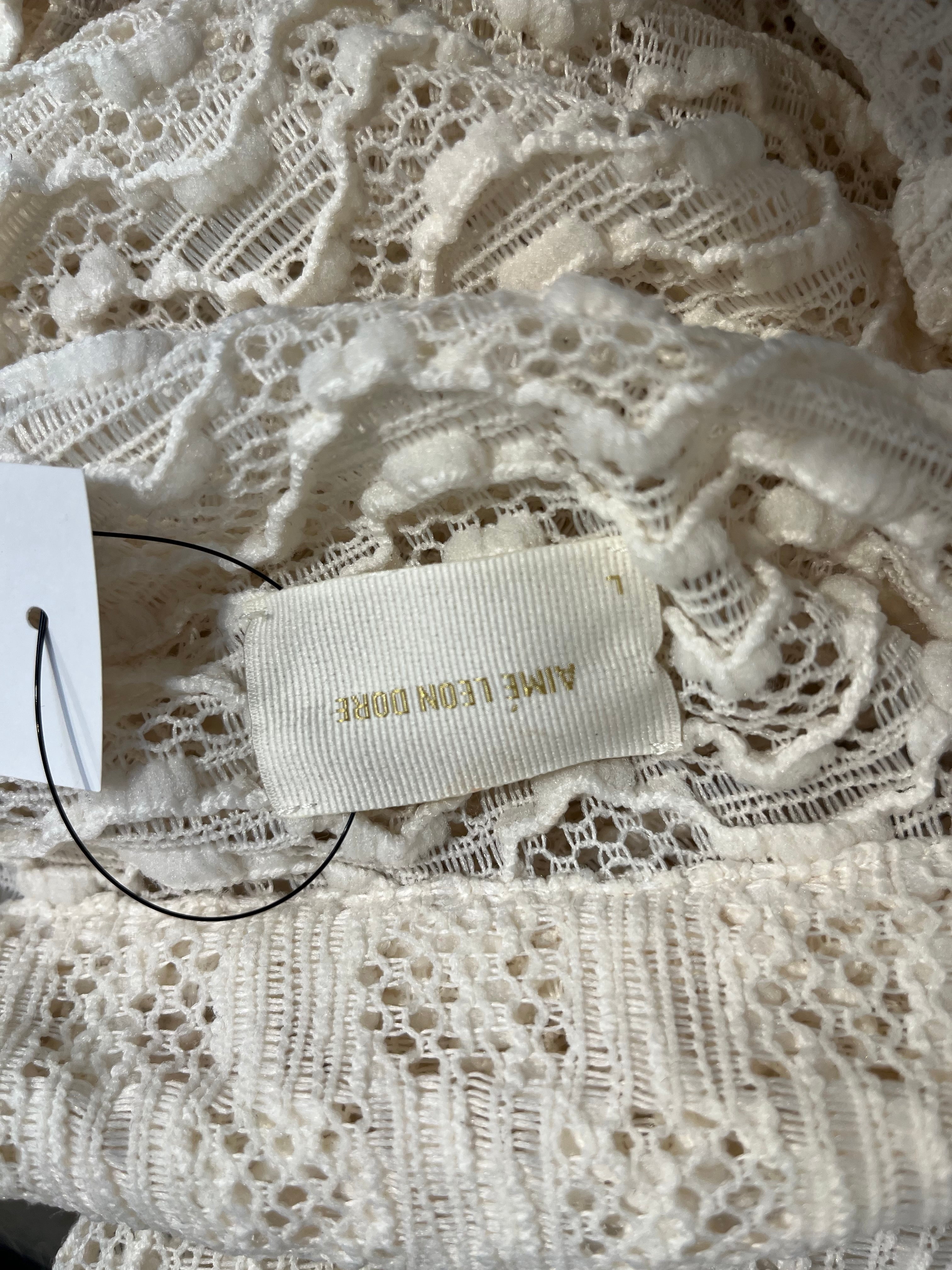 Aimé Leon Dore/LS Shirt/Polyester/CRM/Plain/Crocheted view 3