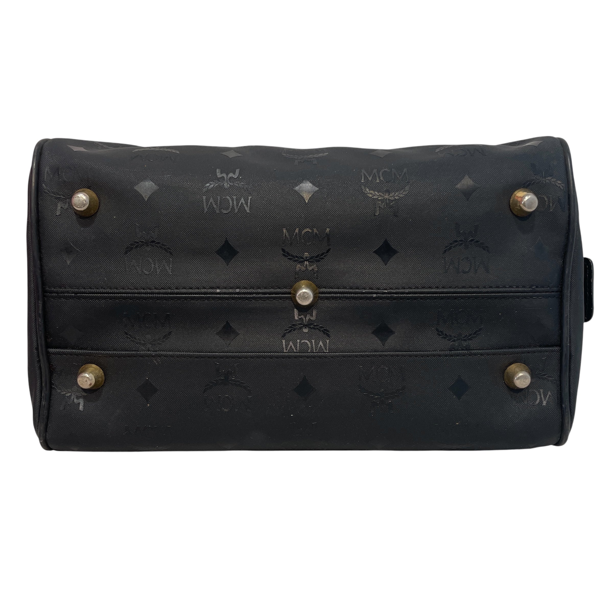 MCM/Hand Bag/Monogram/Nylon/BLK/Mongram Top Handle Bag view 3