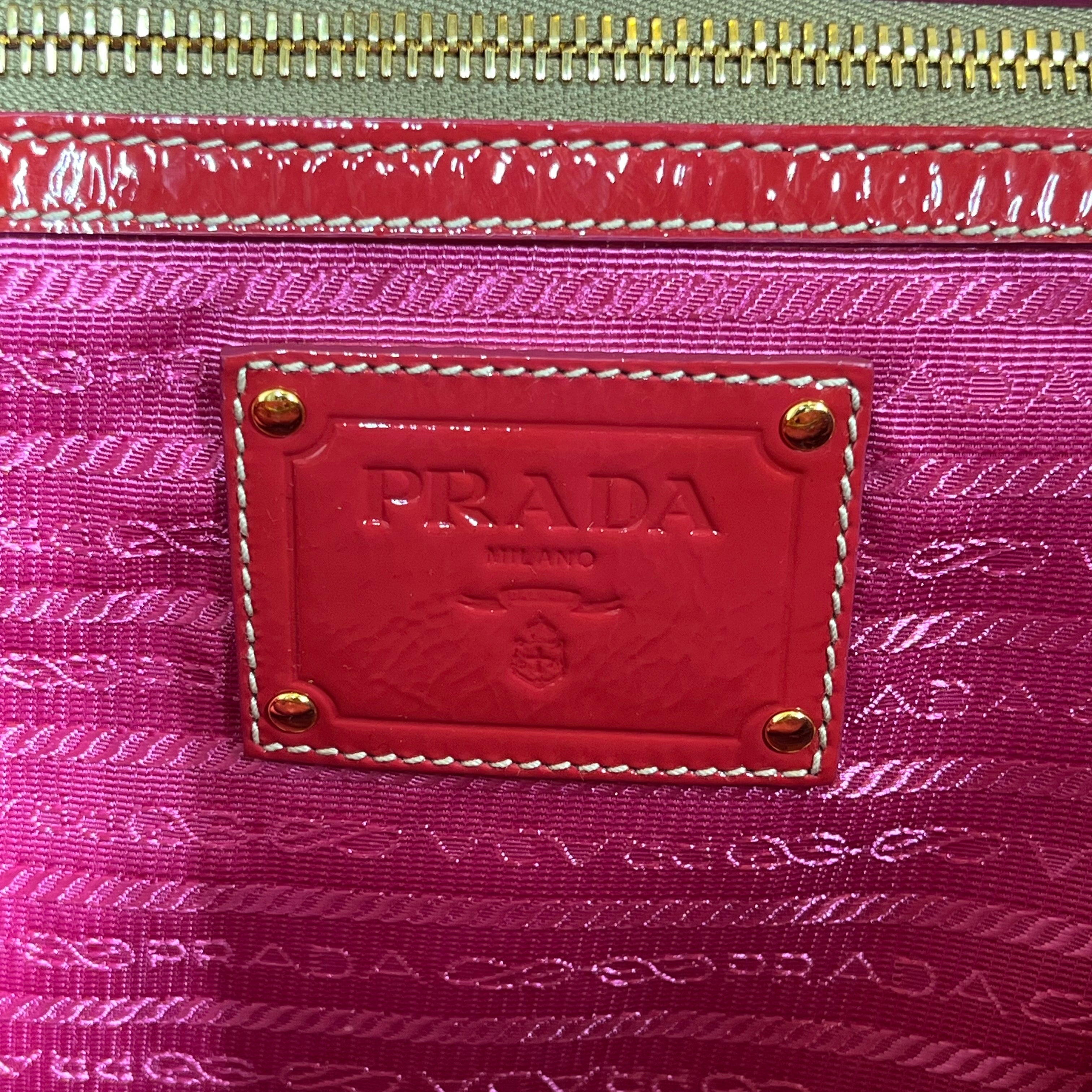 PRADA/Hand Bag/Leather/RED/PATENT LEATHER view 5