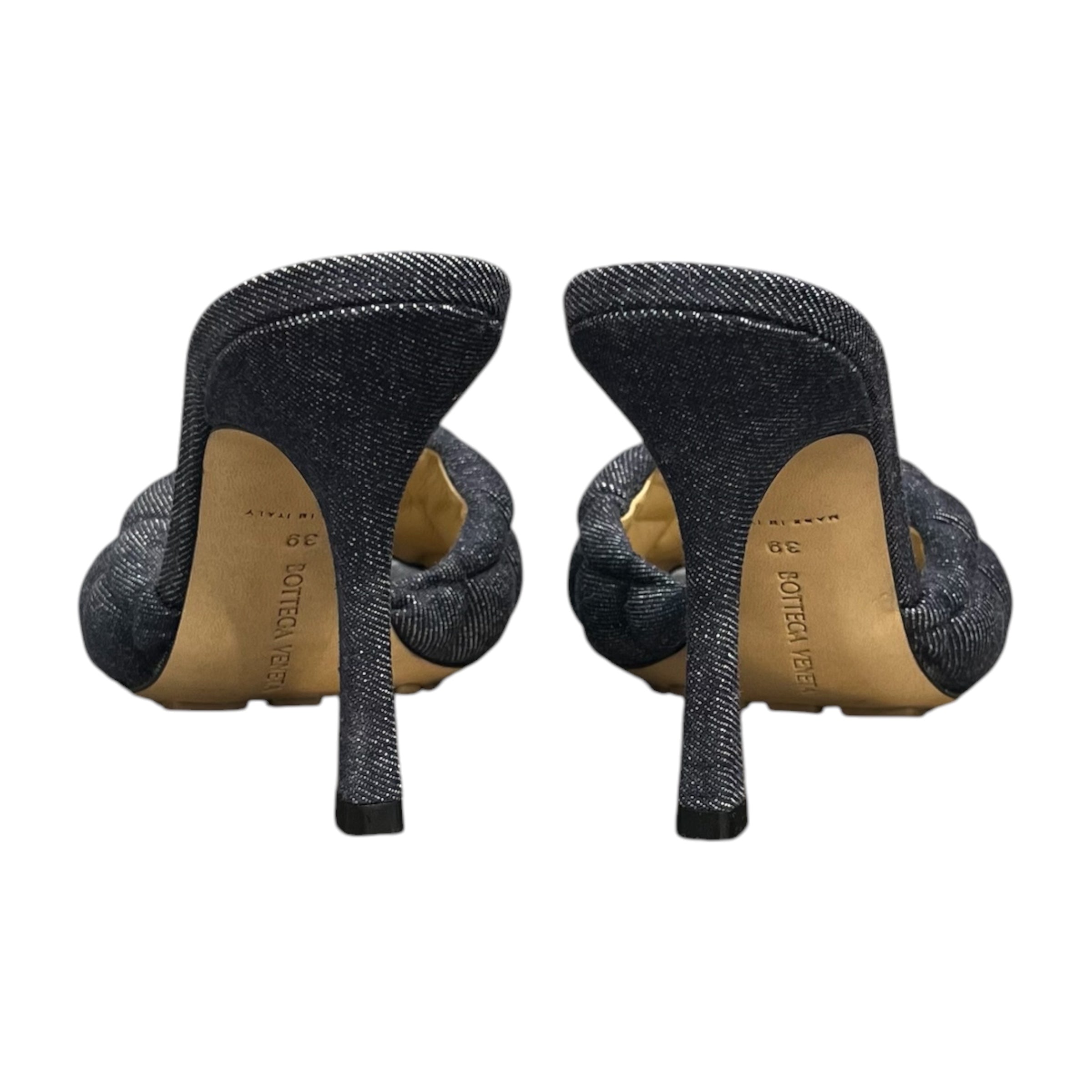 BOTTEGA VENETA/Heels/EU 39/Denim/IDG/MATELASSE PADDED MULE SANDALS view 3
