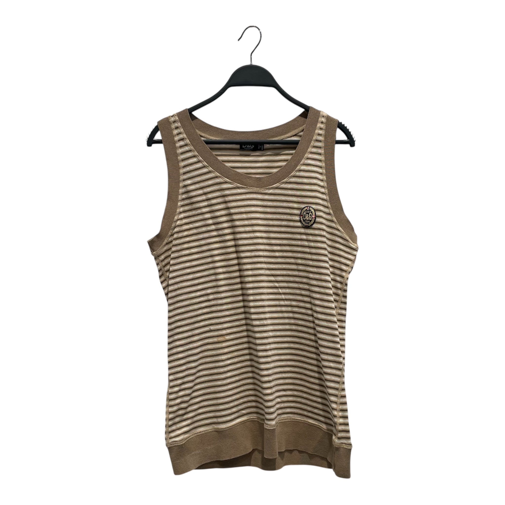 D&G/Tank Top/L/Cotton/BEG/Stripe/GREEN CREAM STRIPE view 1