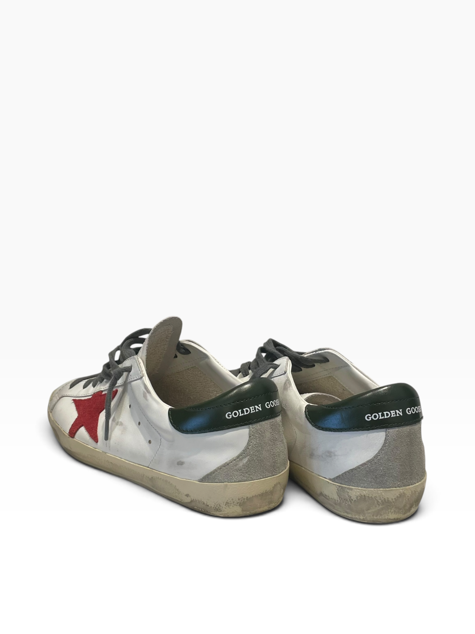 GOLDEN GOOSE/Low-Sneakers/US 10/Leather/WHT/SUPER STAR GREEN HEEL TAB view 2