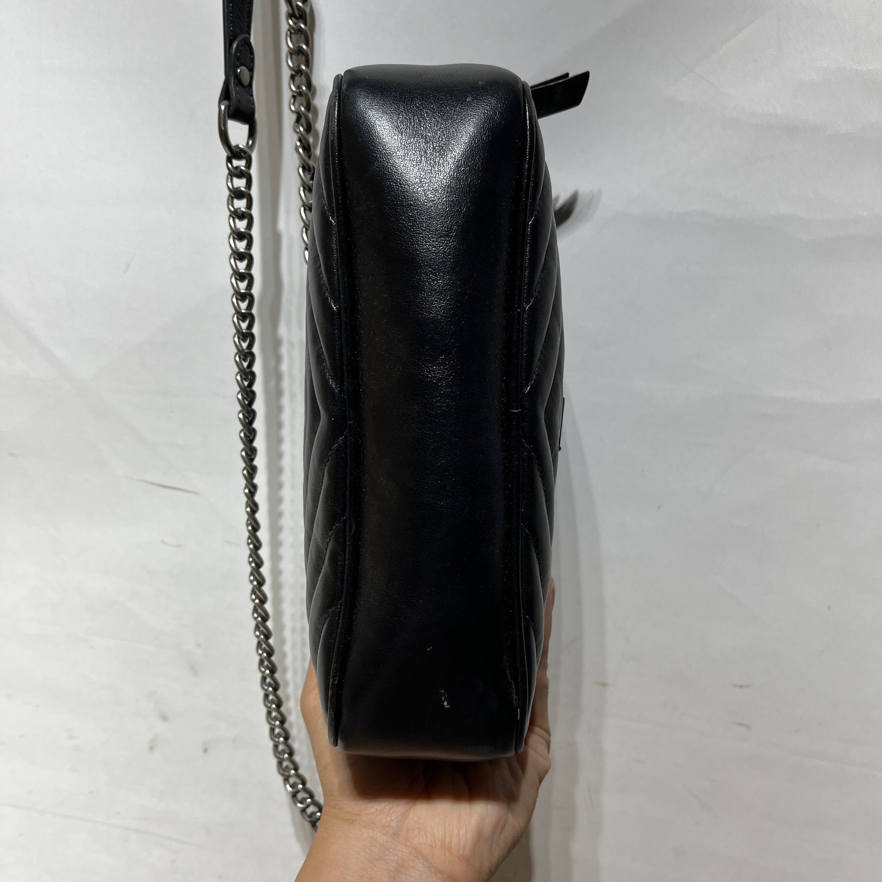 YVES SAINT LAURENT/Cross Body Bag/Leather/BLK/Quilted Leather Bag view 12