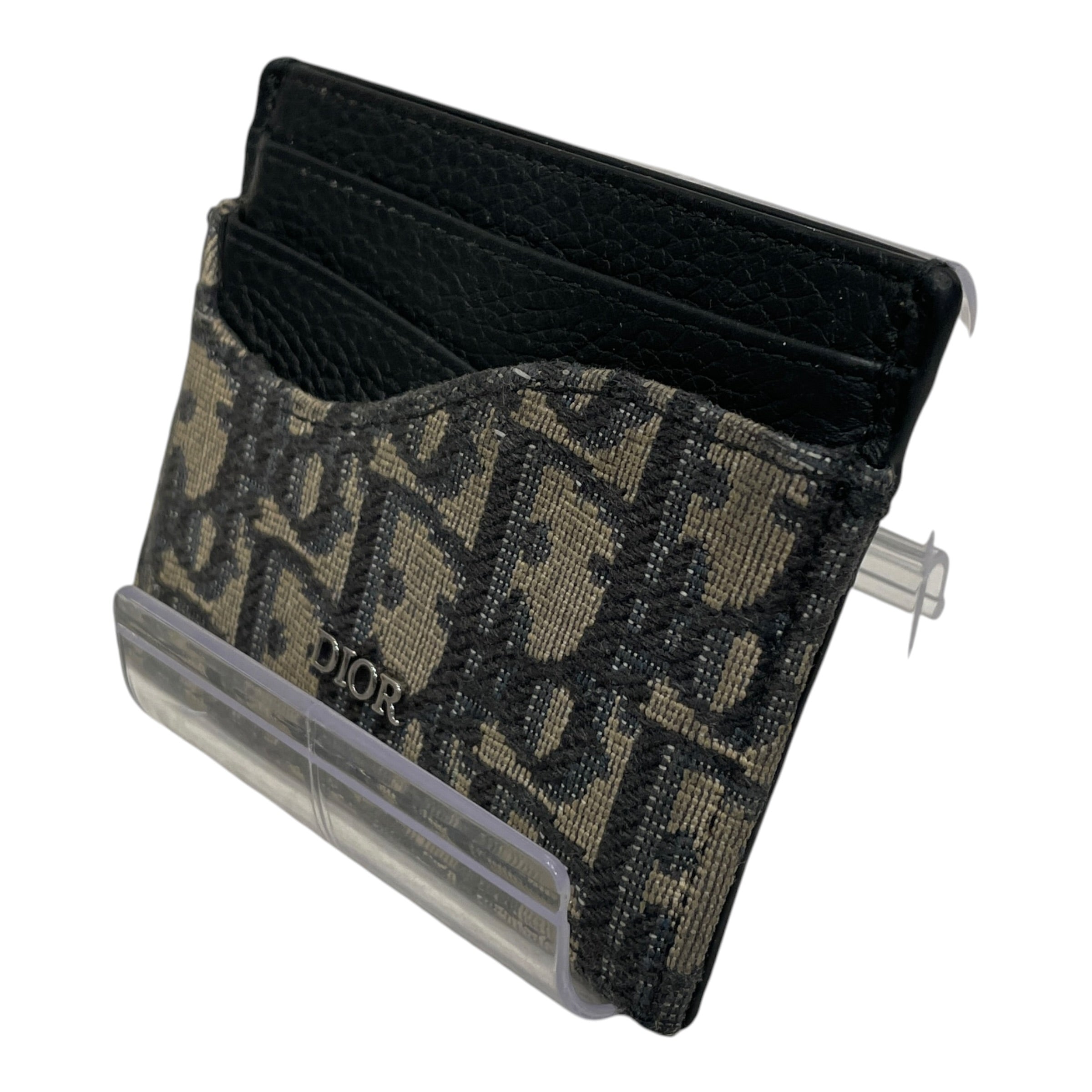 Christian Dior/Wallet/Monogram/Leather/BLK/L's/CLOTH COVERING view 2