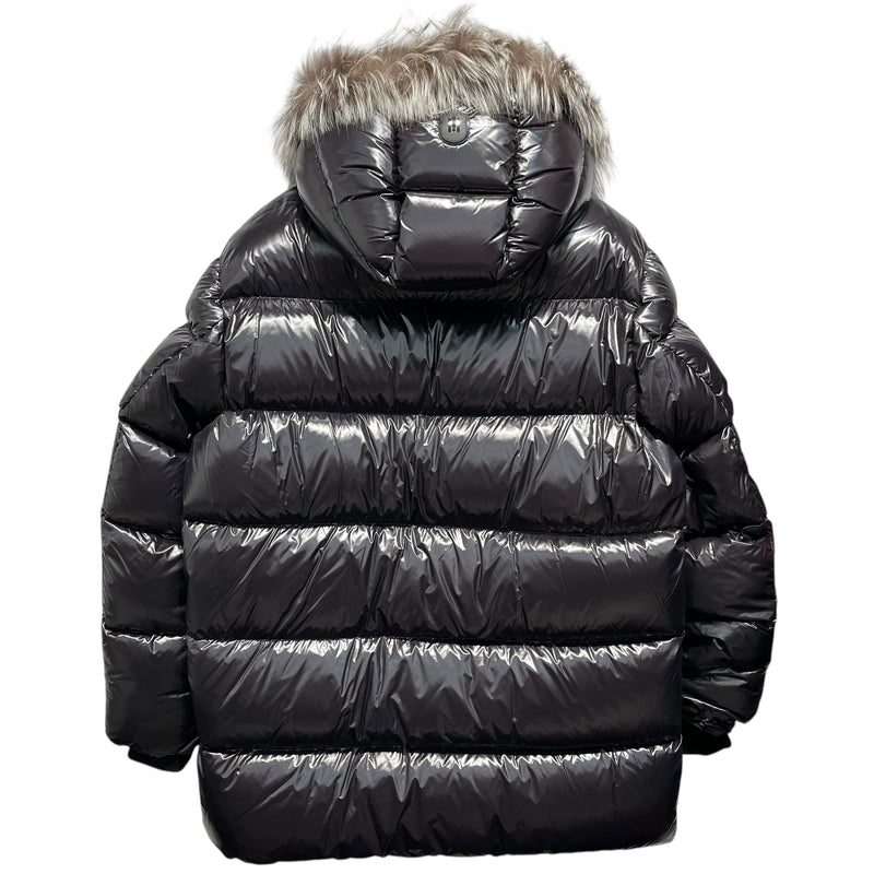 MACKAGE/Puffer Jkt/46/Nylon/BLK/Single Breasted/Fox Fur Neck